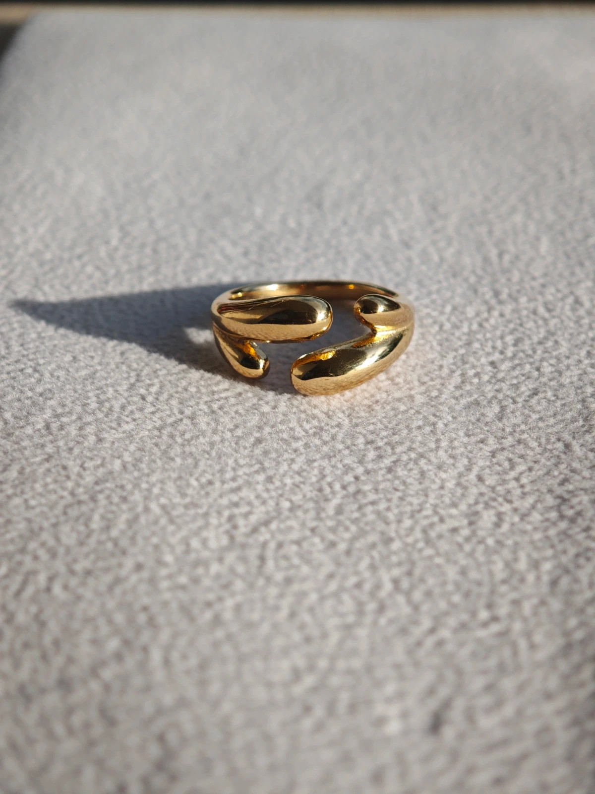 Bague goutte dorée - acier inoxydable ajustable – taille Ajustable 4