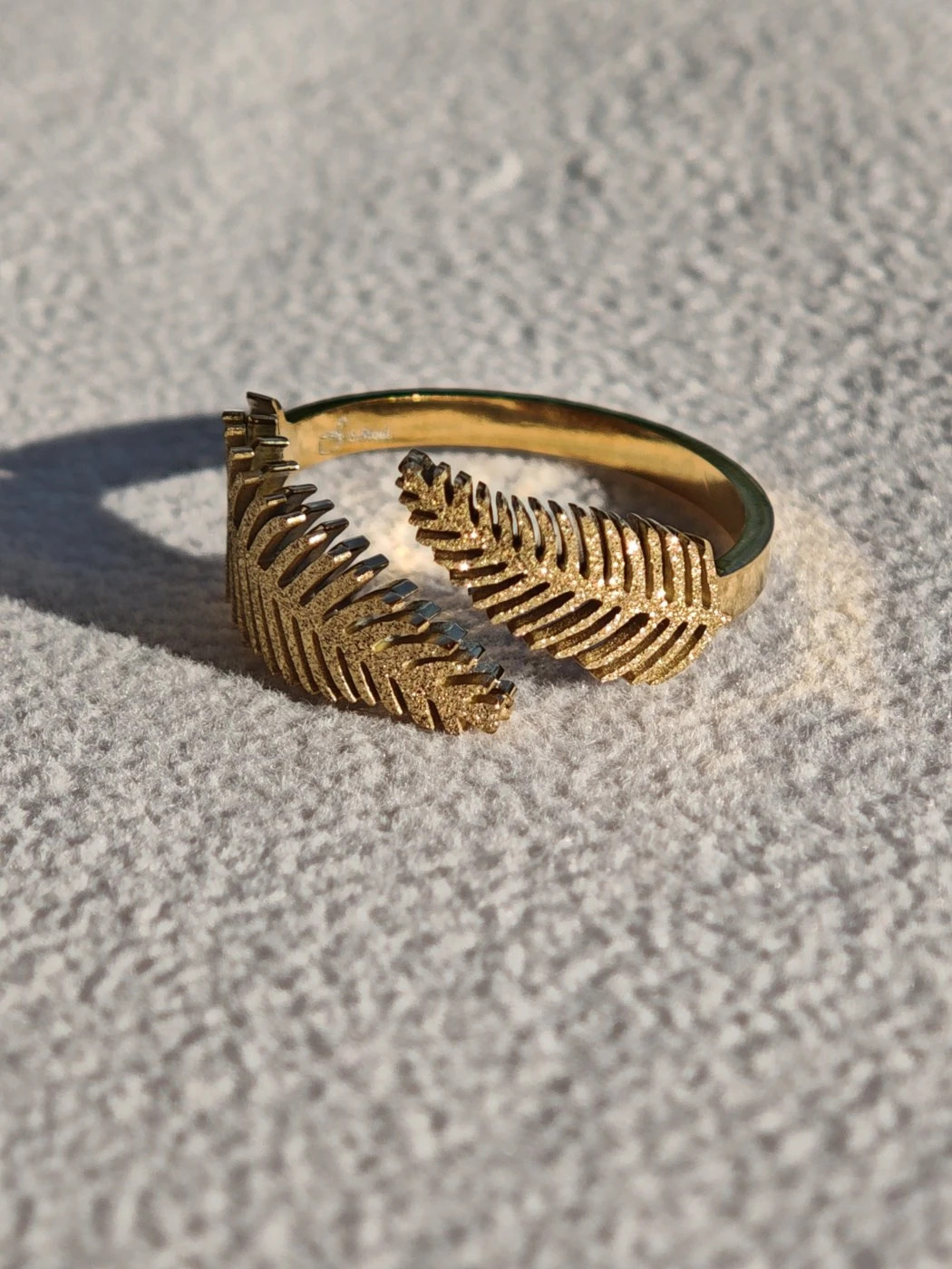 Bague feuille dorée - acier inoxydable ajustable – taille Ajustable 5