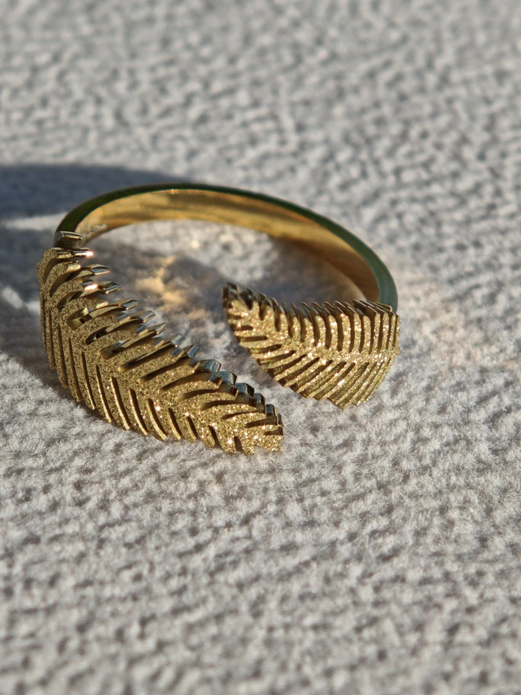 Bague feuille dorée - acier inoxydable ajustable – taille Ajustable 4