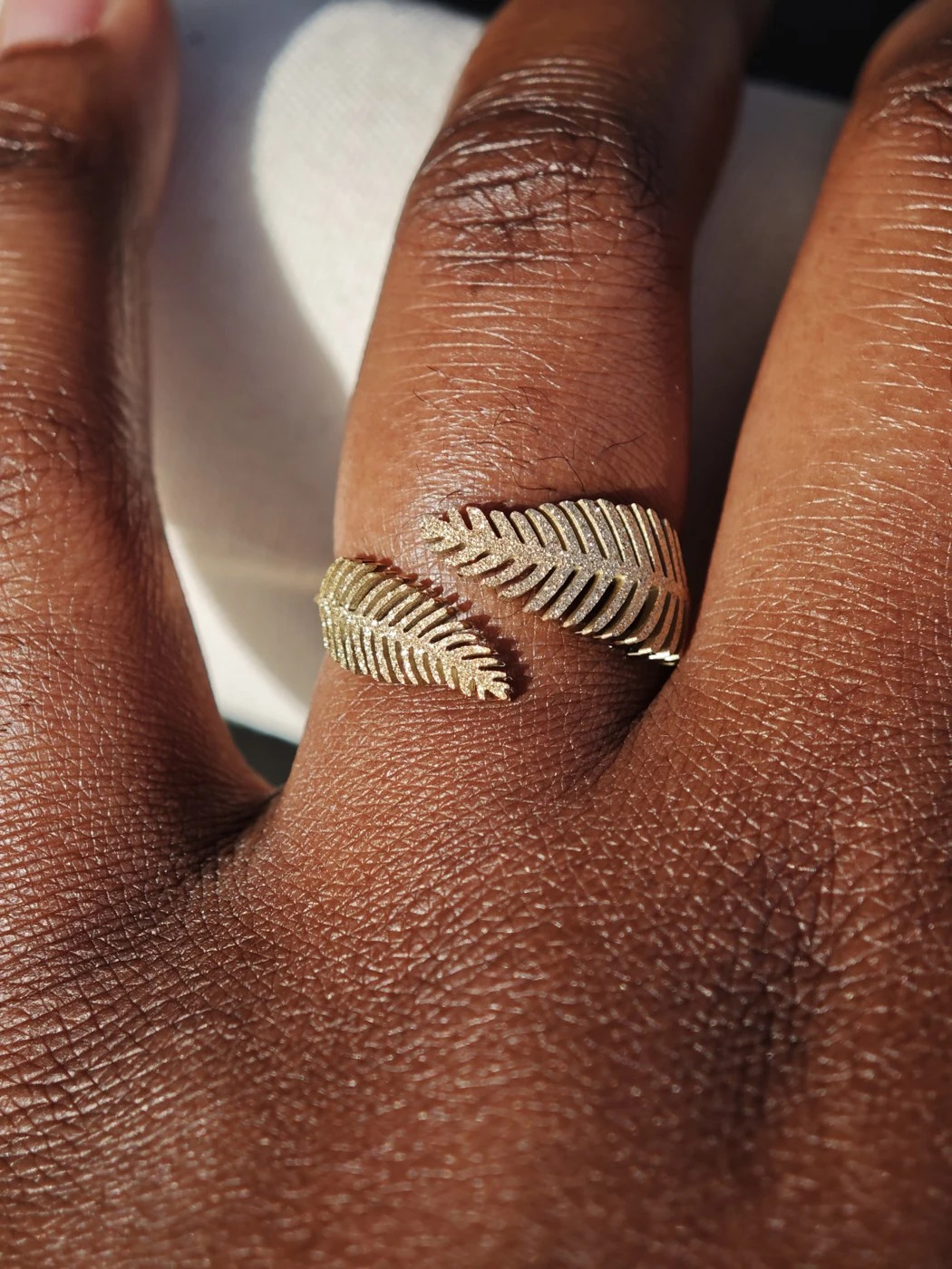 Bague feuille dorée - acier inoxydable ajustable – taille Ajustable 2