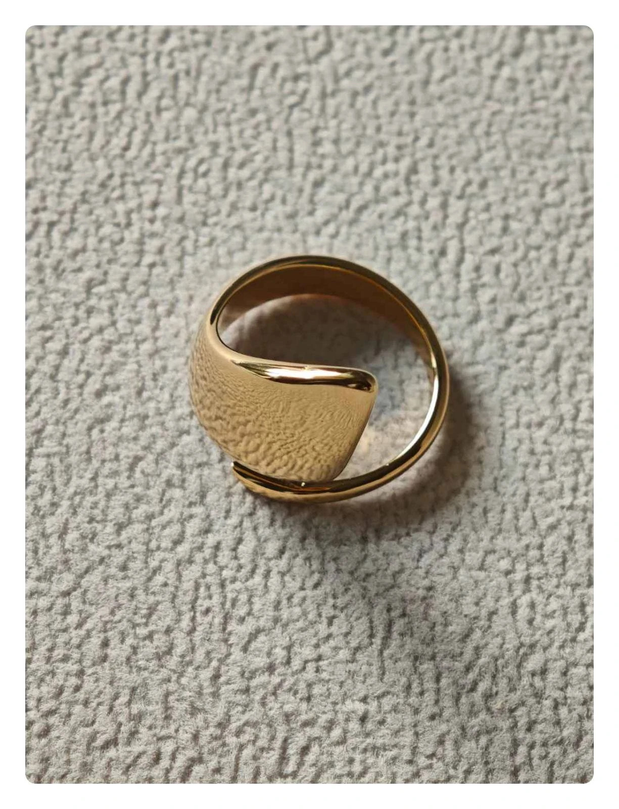 Bague chevalière acier inoxydable doré ajustable waterproof minimaliste femme – taille Ajustable 2