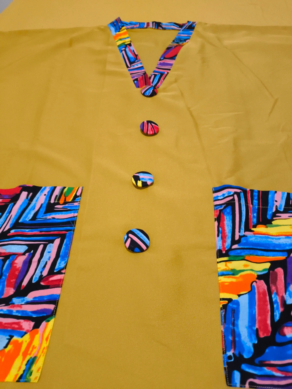 Robe longue jaune moutarde – style africain chic – taille unique – taille Taille unique 2