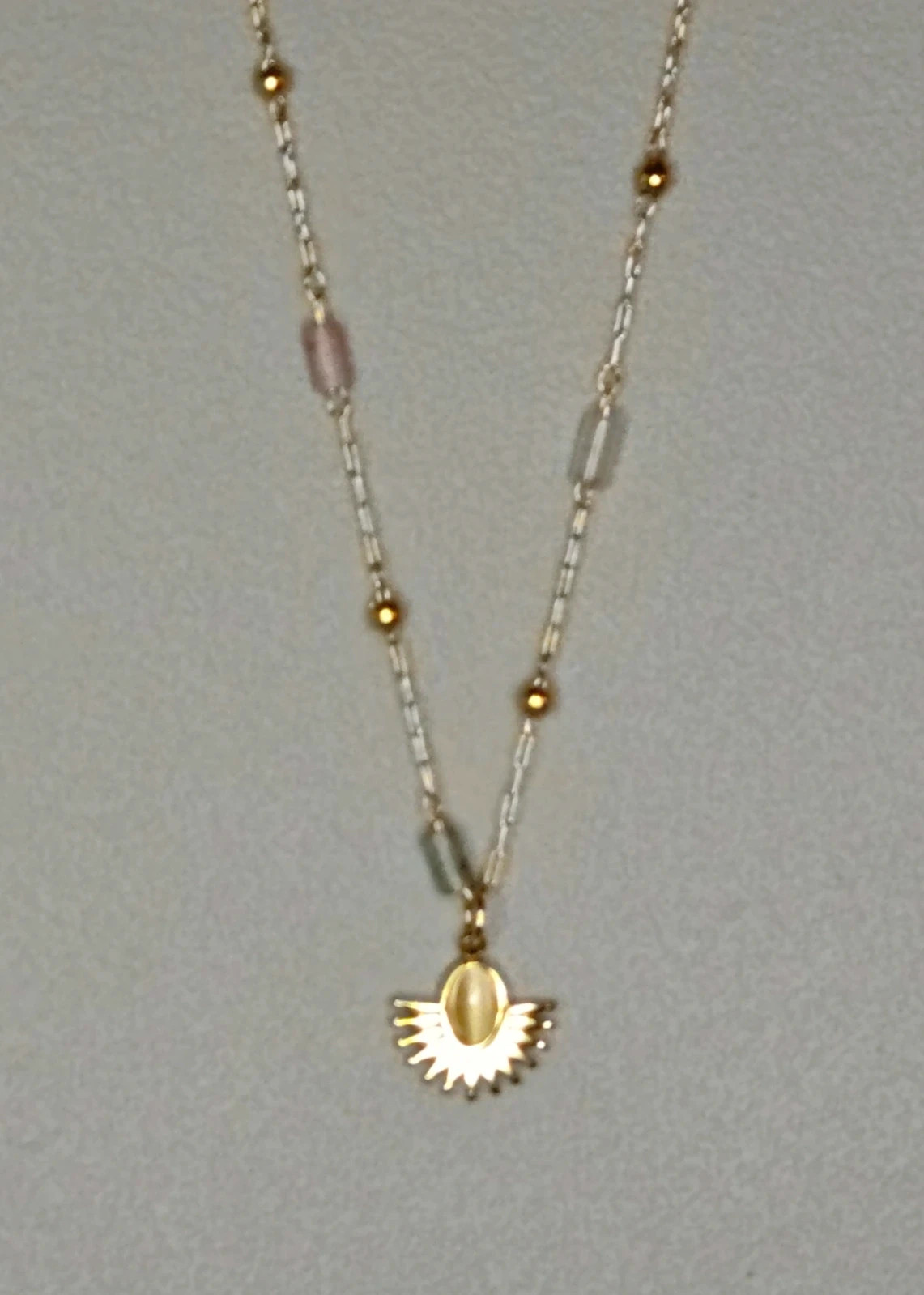 Collier multicolore en acier inoxydable- pendentif soleil 2