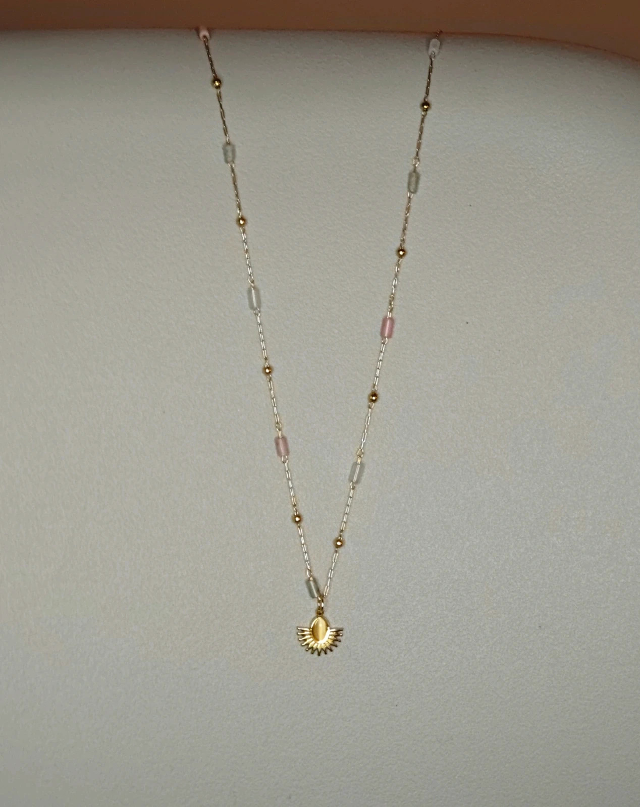 Collier multicolore en acier inoxydable- pendentif soleil 3