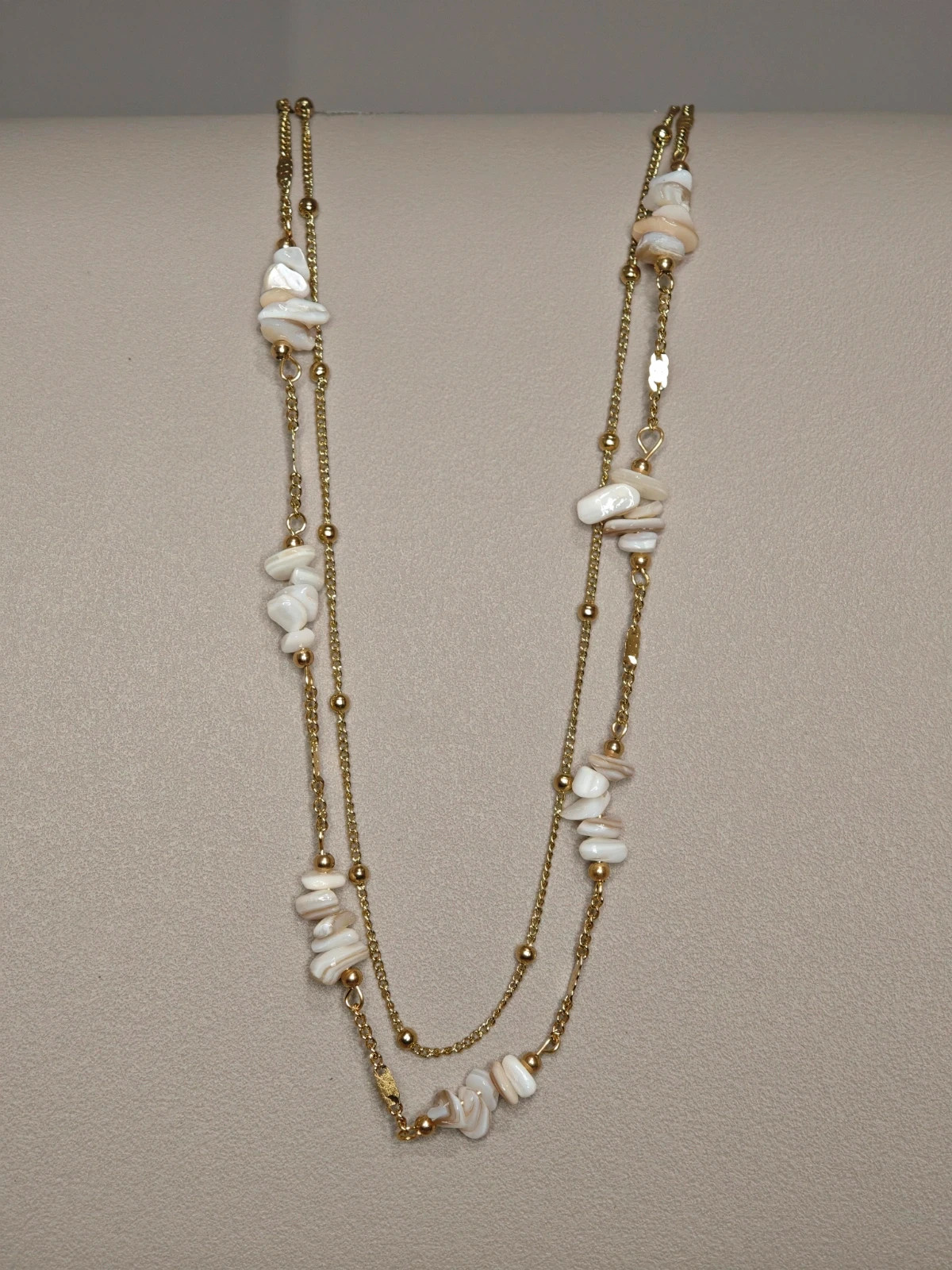 Collier multi-rangs acier inoxydable doré coquillages nacre waterproof bohème été tendance – taille Taille unique 3