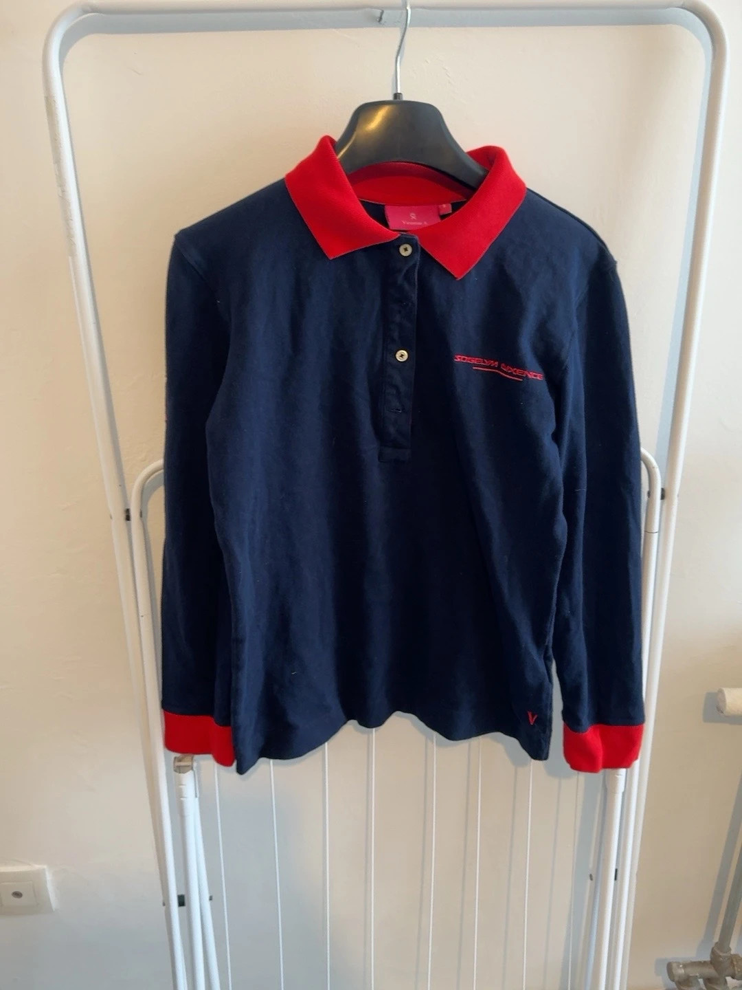Polo manches longues bleu marine & rouge – Taille M – Vicomte A. – taille M 2