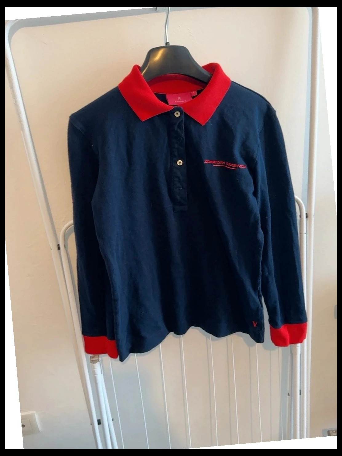 Bleu marine & rouge Polo manches longues – Taille M – Vicomte A. – taille M 2