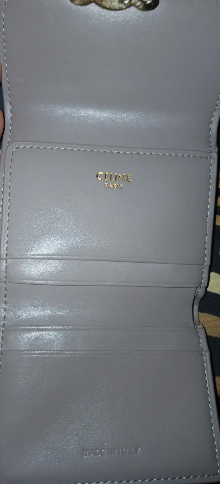 Portefeuille Celine Triomphe en cuir gris – Celine – taille Taille unique 4