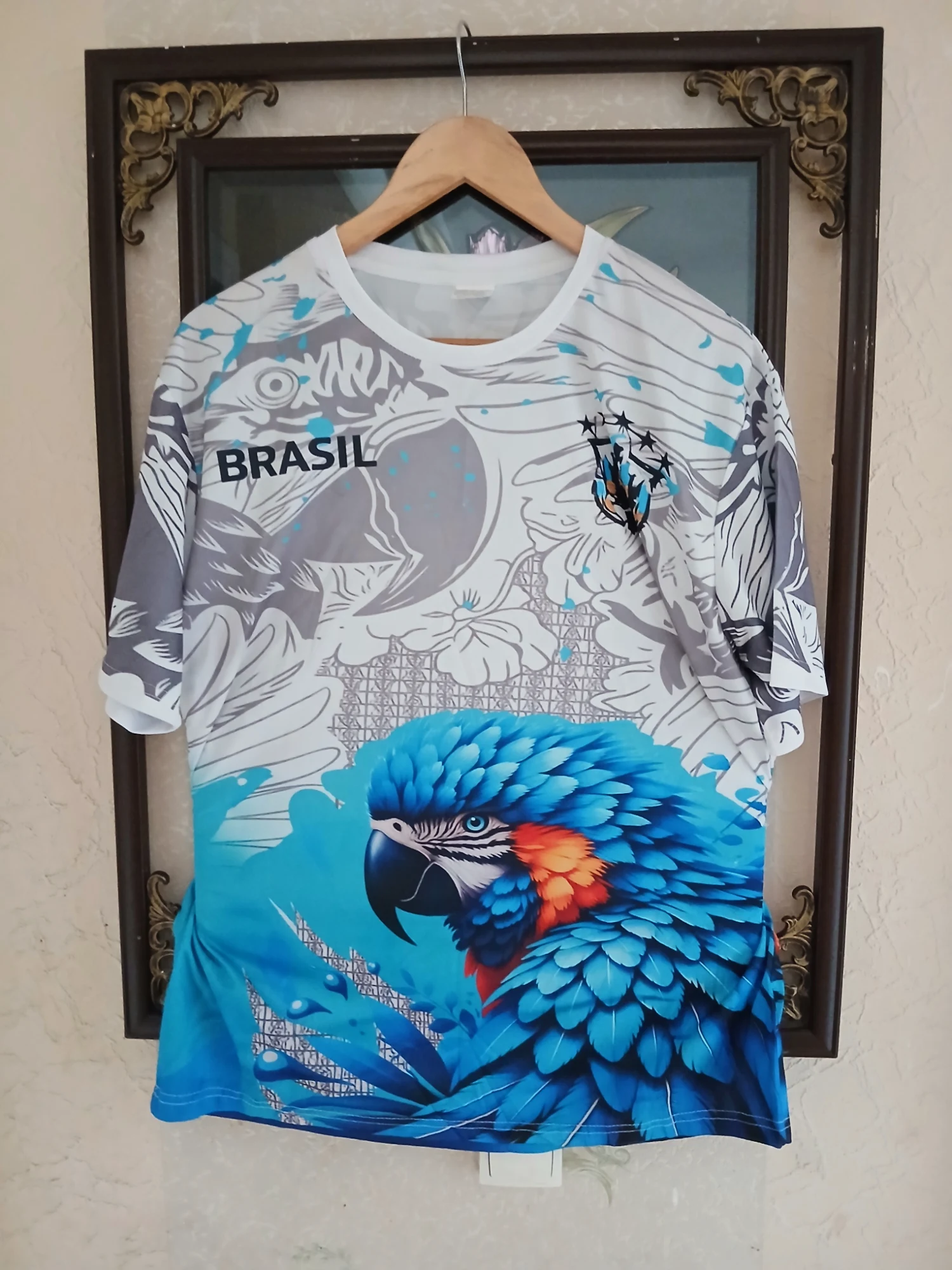 T-shirt imprimé perroquet Brasil – Brasil – taille XL