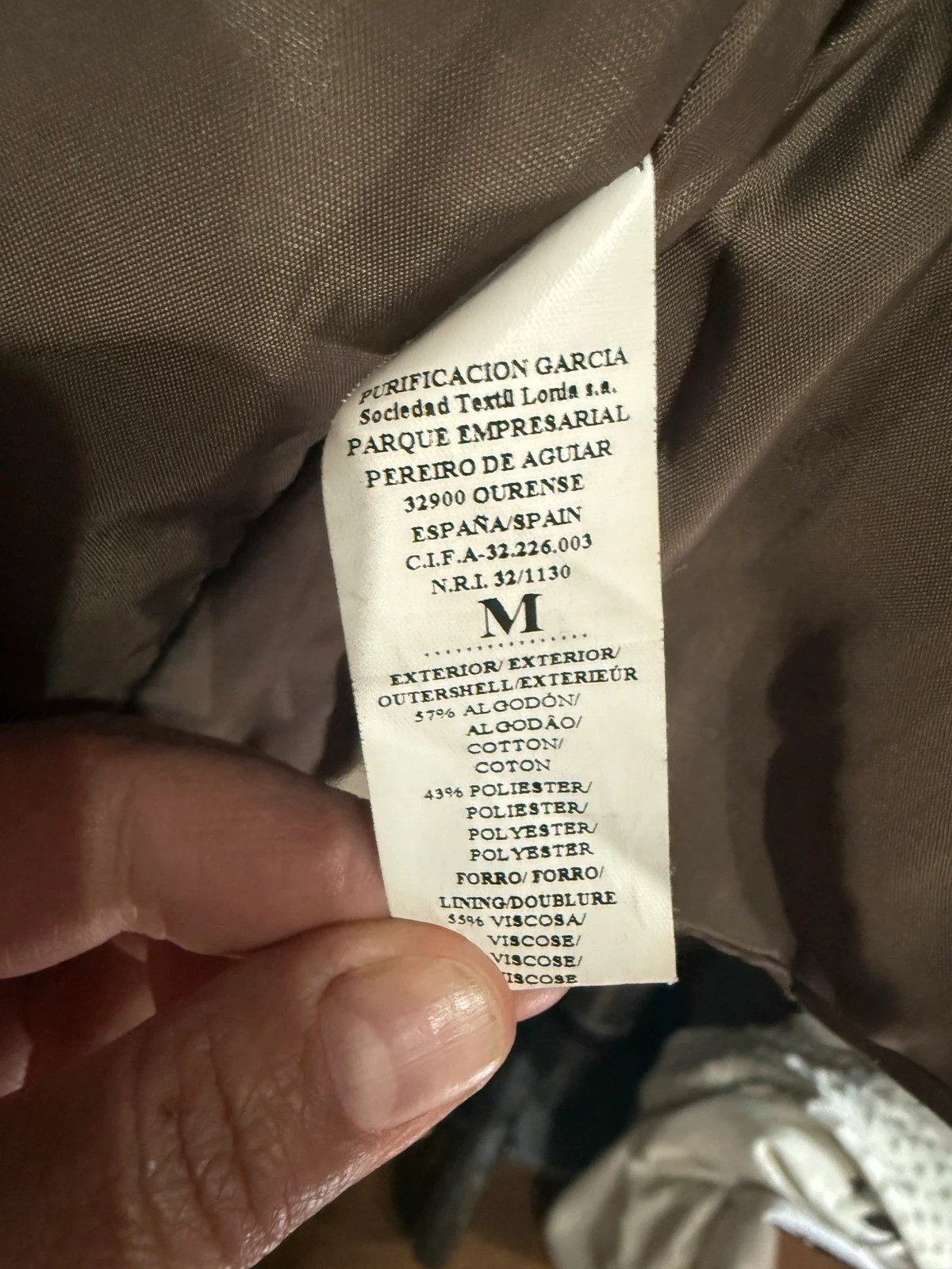 Cazadora de invierno – Purificación García – taille M / 38 / 10 4