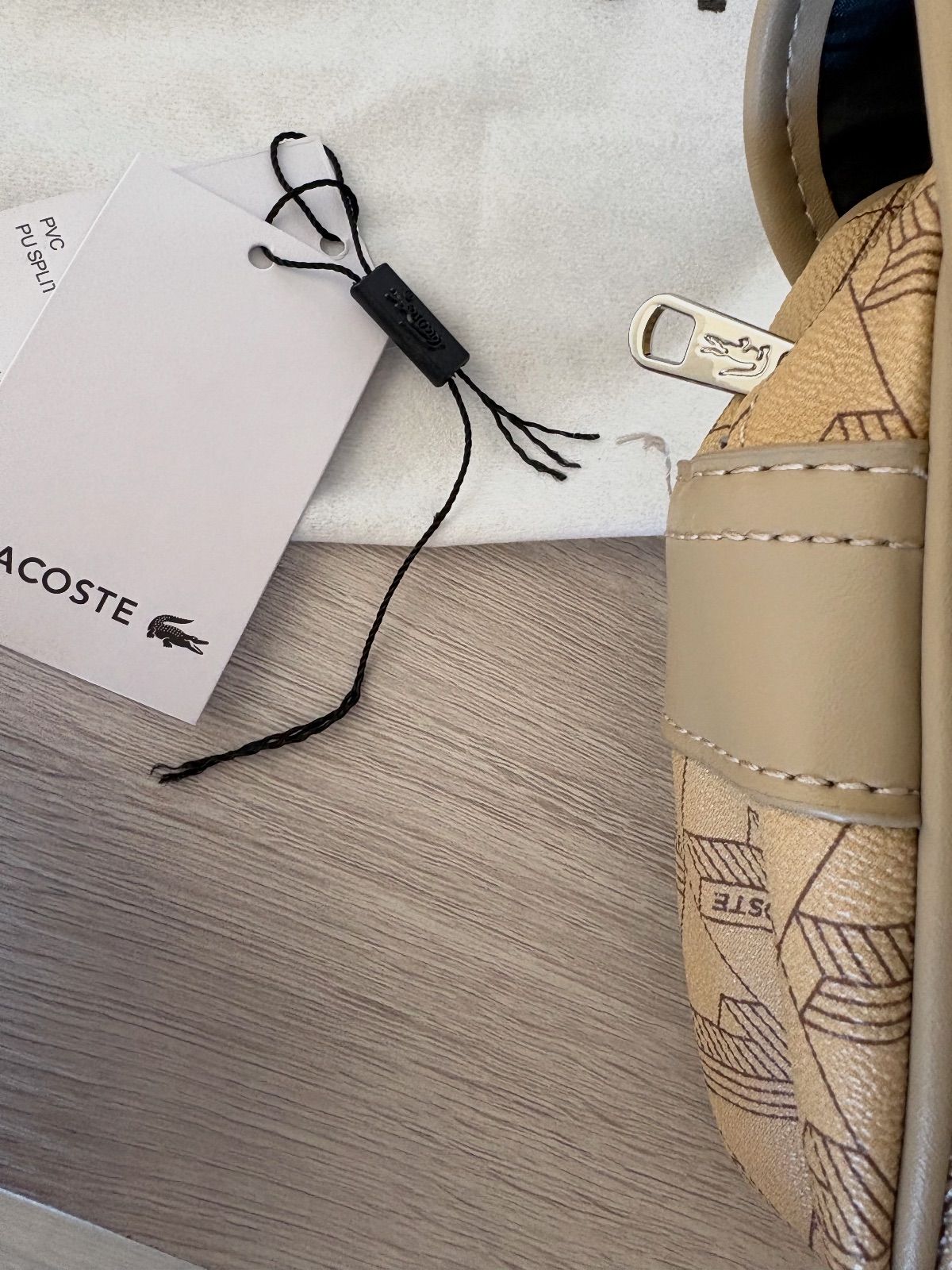 Sac besace Lacoste monogramme beige – Lacoste – taille Taille unique 6
