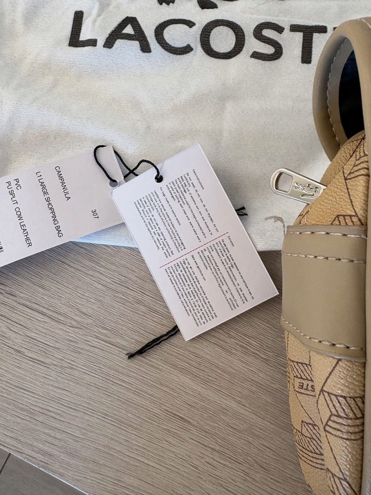 Sac besace Lacoste monogramme beige – Lacoste – taille Taille unique 8