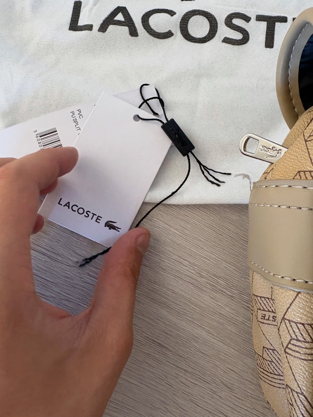 Sac besace Lacoste monogramme beige – Lacoste – taille Taille unique 7