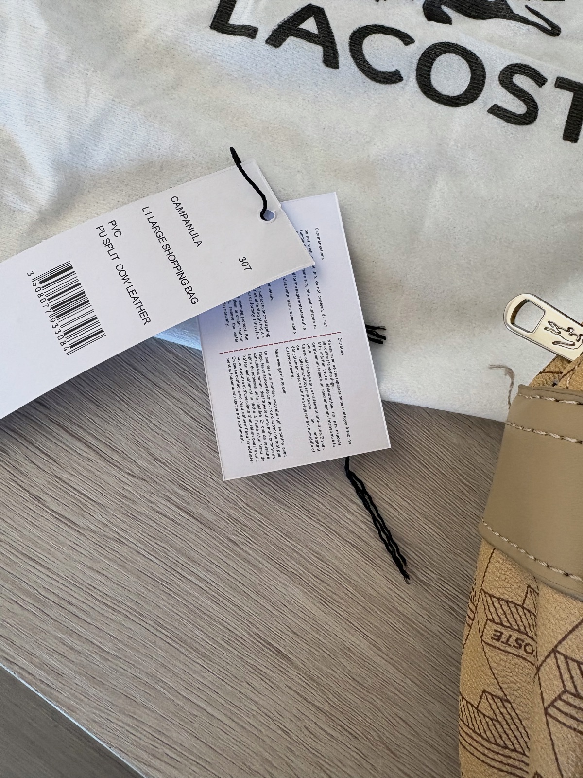 Sac besace Lacoste monogramme beige – Lacoste – taille Taille unique 5