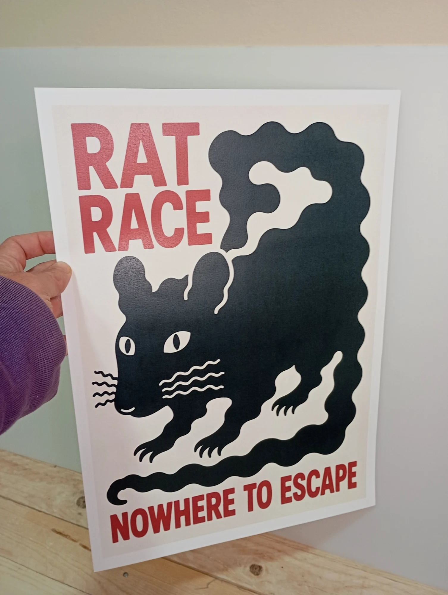 Rat race - Afiche decorativo moderno.Tamaño A3