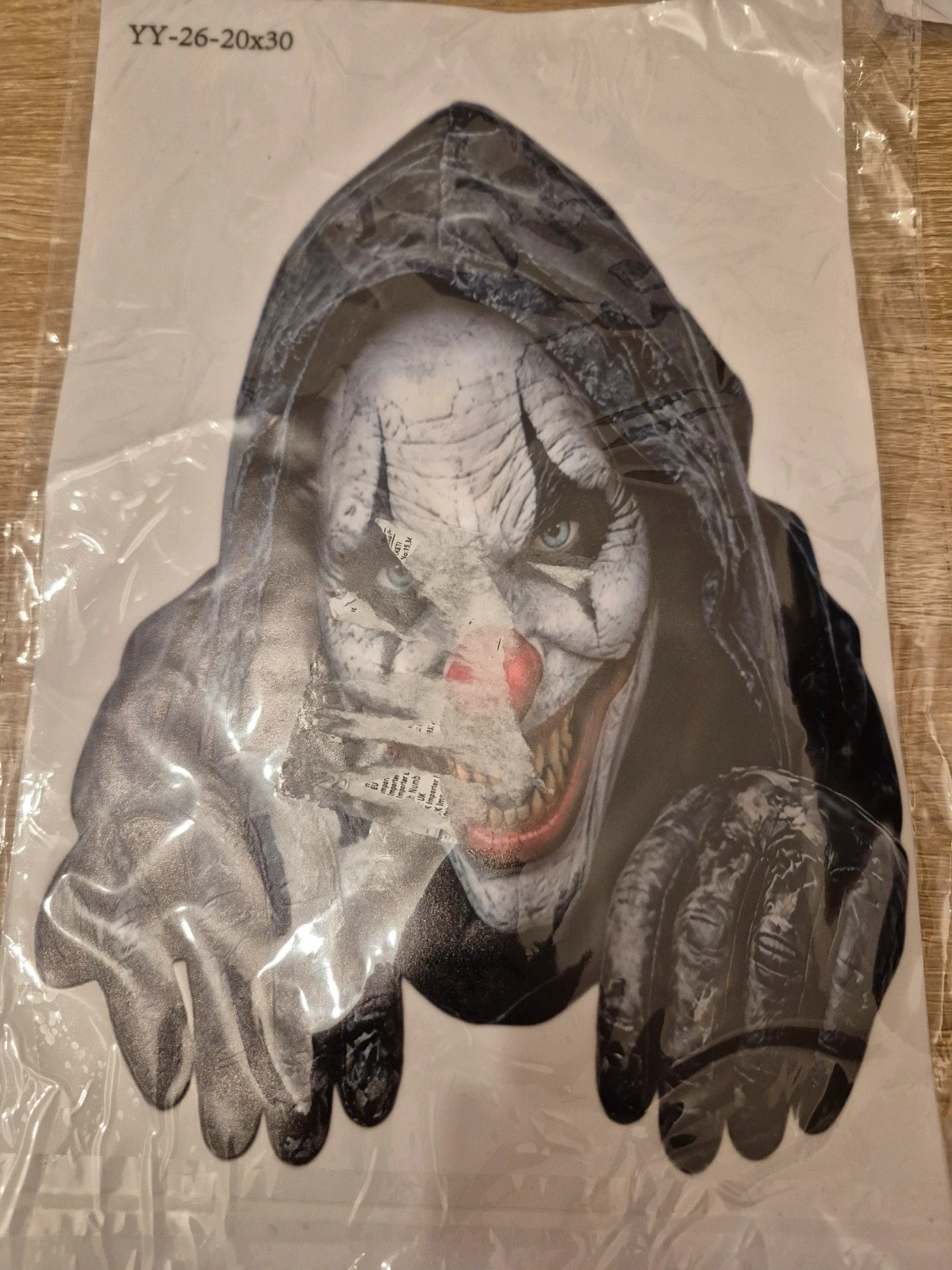 Autocollant halloween de fenetre clown