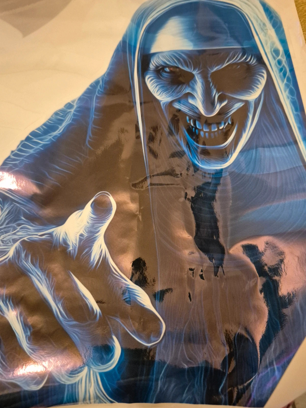 Autocollant fenetre holloween nonne