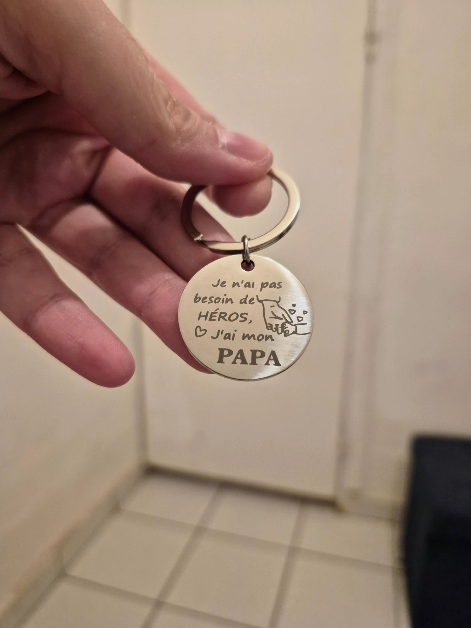 Porte clé papa héros
