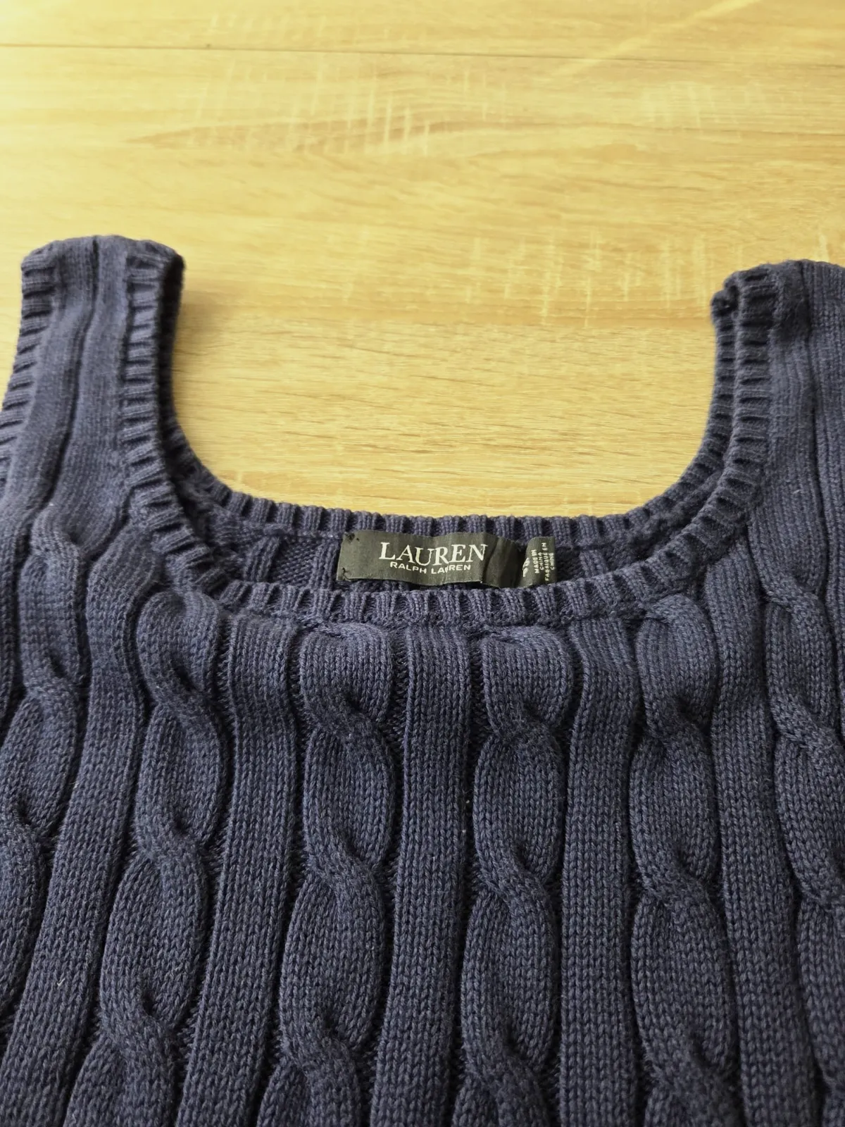 Débardeur en maille torsadée Lauren Ralph Lauren bleu marine – Ralph Lauren – taille S 3