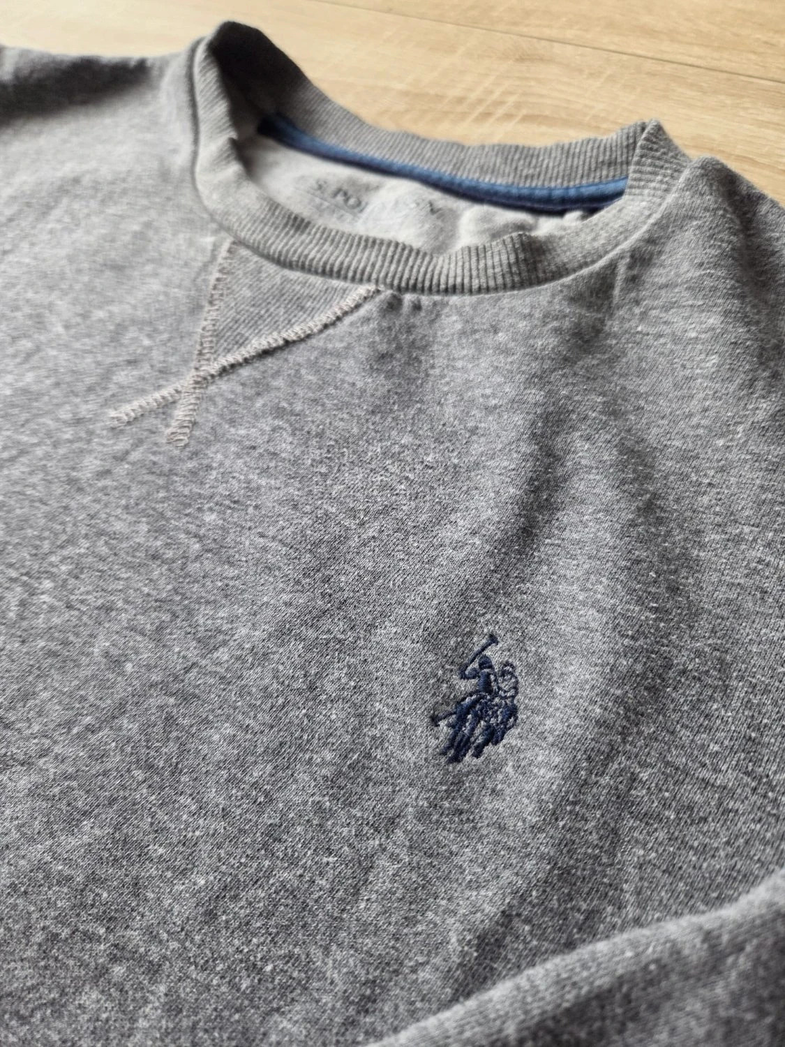 Sweat U.S. Polo Assn. ras de cou brodé gris Homme Taille L