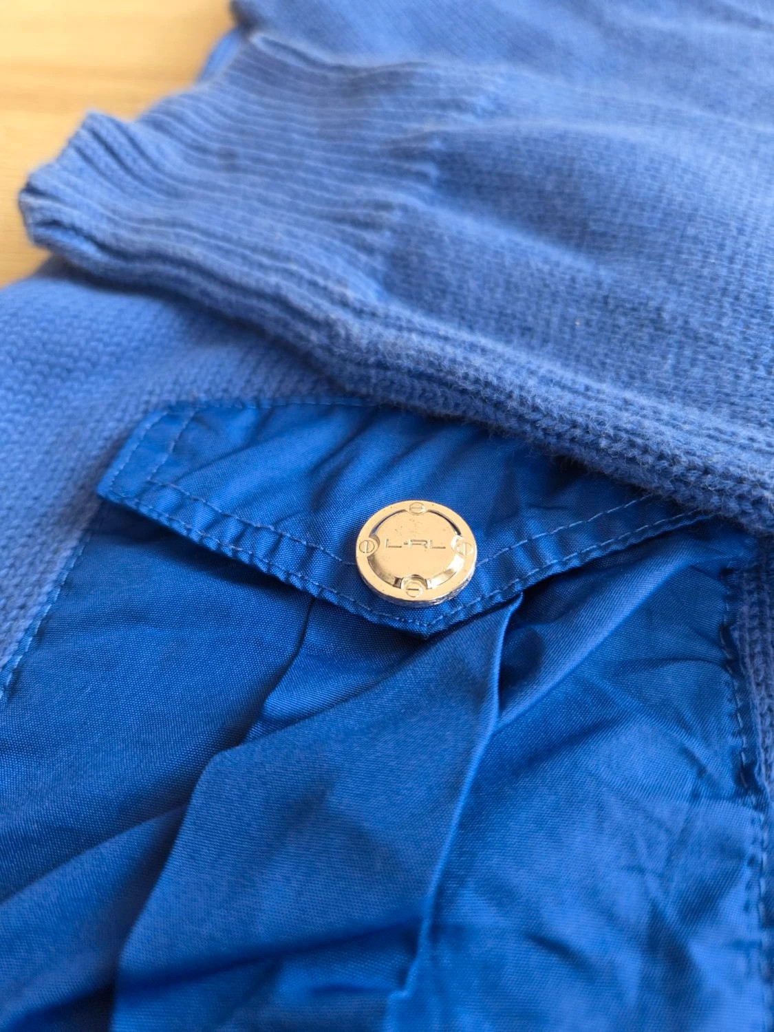 Pull Lauren Active Ralph Lauren chic col châle boutons pression poche plaquée bleu Femme Taille XS – Ralph Lauren – taille XS / 34 / 6 4