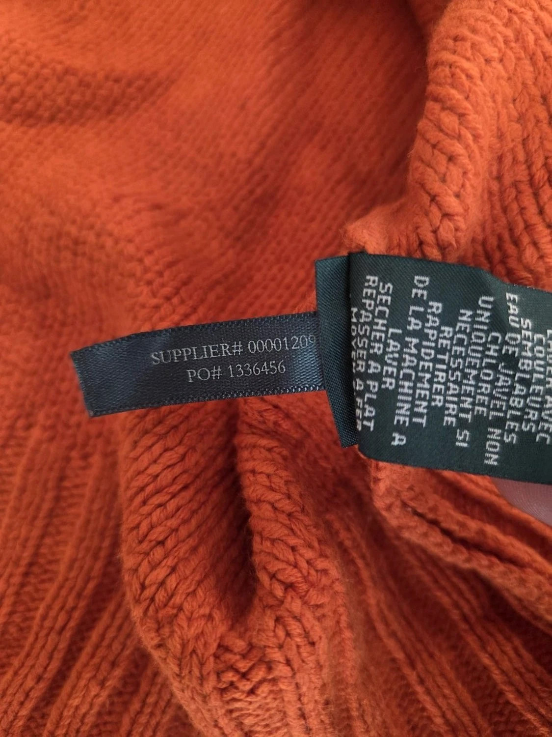 Pull Lauren Jeans CO. Ralph Lauren maille col châle boutons orange Femme Taille L – Ralph Lauren – taille L / 40 / 12 3