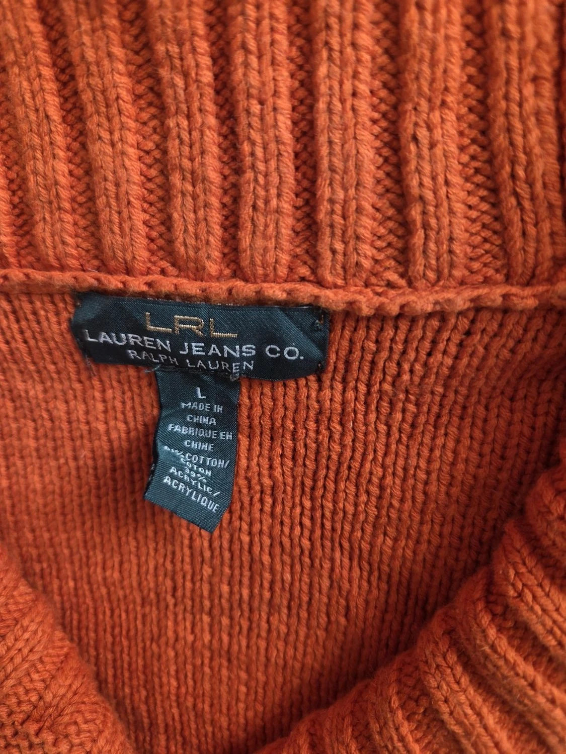 Pull Lauren Jeans CO. Ralph Lauren maille col châle boutons orange Femme Taille L – Ralph Lauren – taille L / 40 / 12 4
