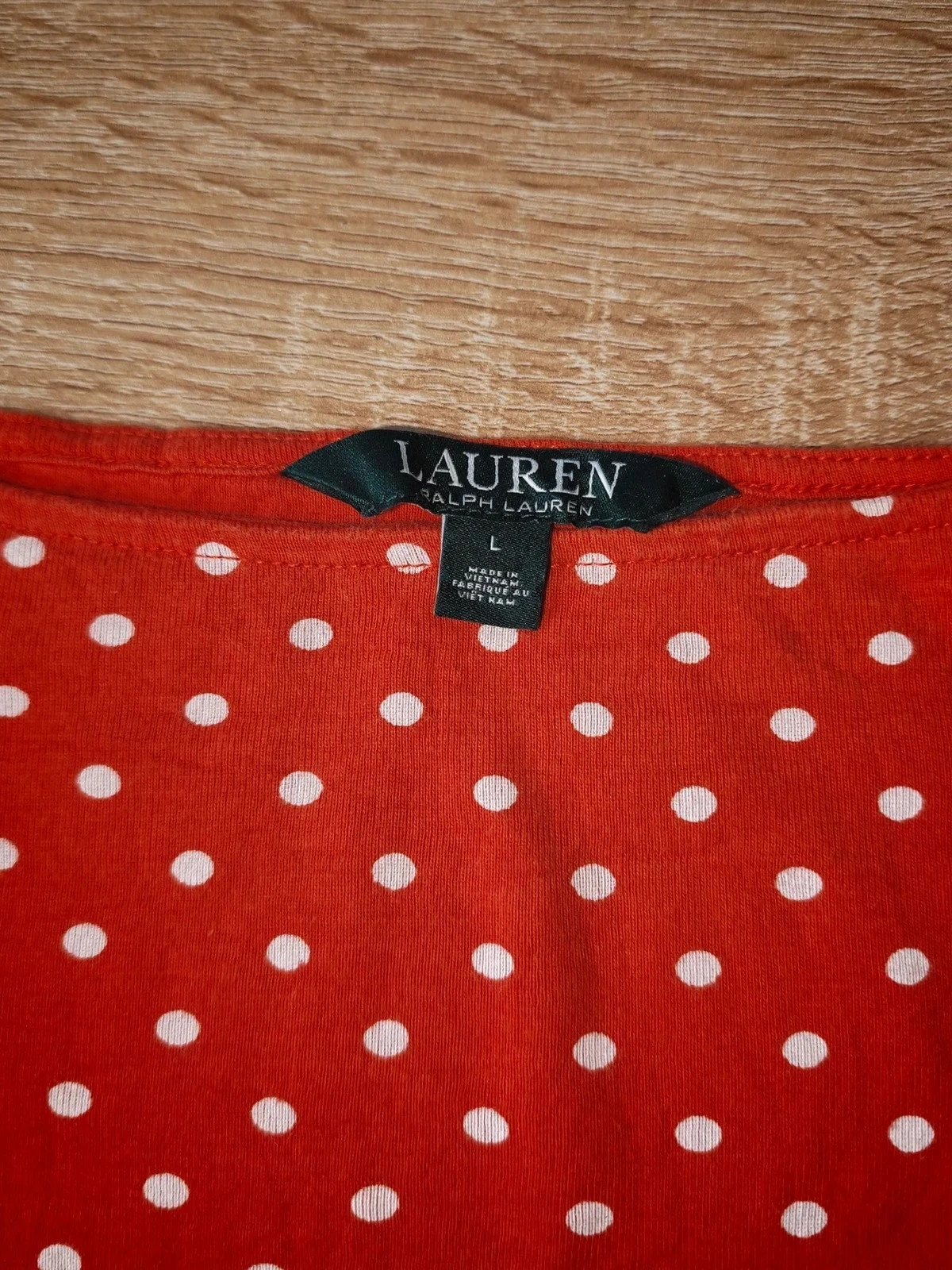 Haut rouge à pois blancs et nœud – Lauren Ralph Lauren – Taille L – LAUREN Ralph Lauren – taille L / 40 / 12 2