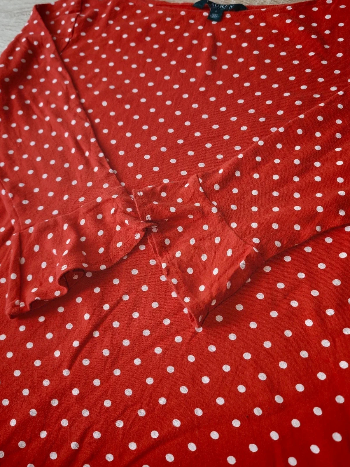 Haut rouge à pois blancs et nœud – Lauren Ralph Lauren – Taille L – LAUREN Ralph Lauren – taille L / 40 / 12 3