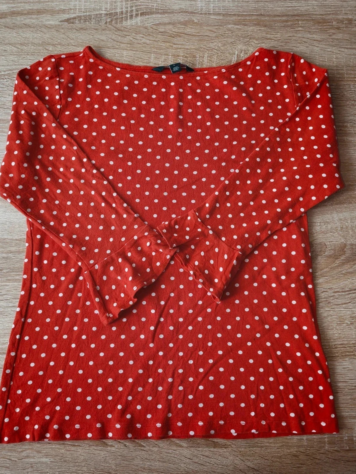 Haut rouge à pois blancs et nœud – Lauren Ralph Lauren – Taille L