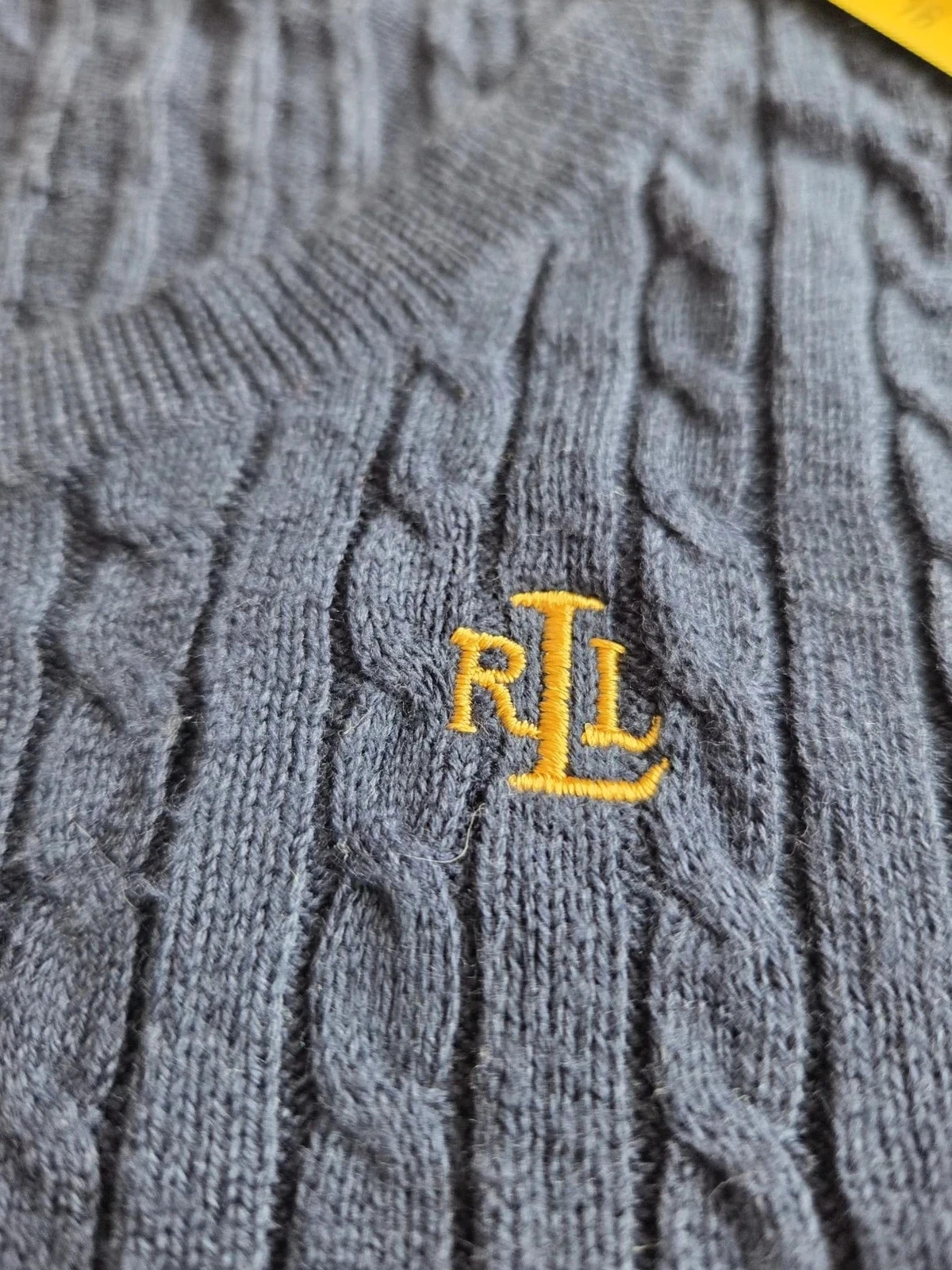 Lauren Ralph Lauren – Pull torsadé manches courtes bleu marine – Taille S – Ralph Lauren – taille S / 36 / 8 2