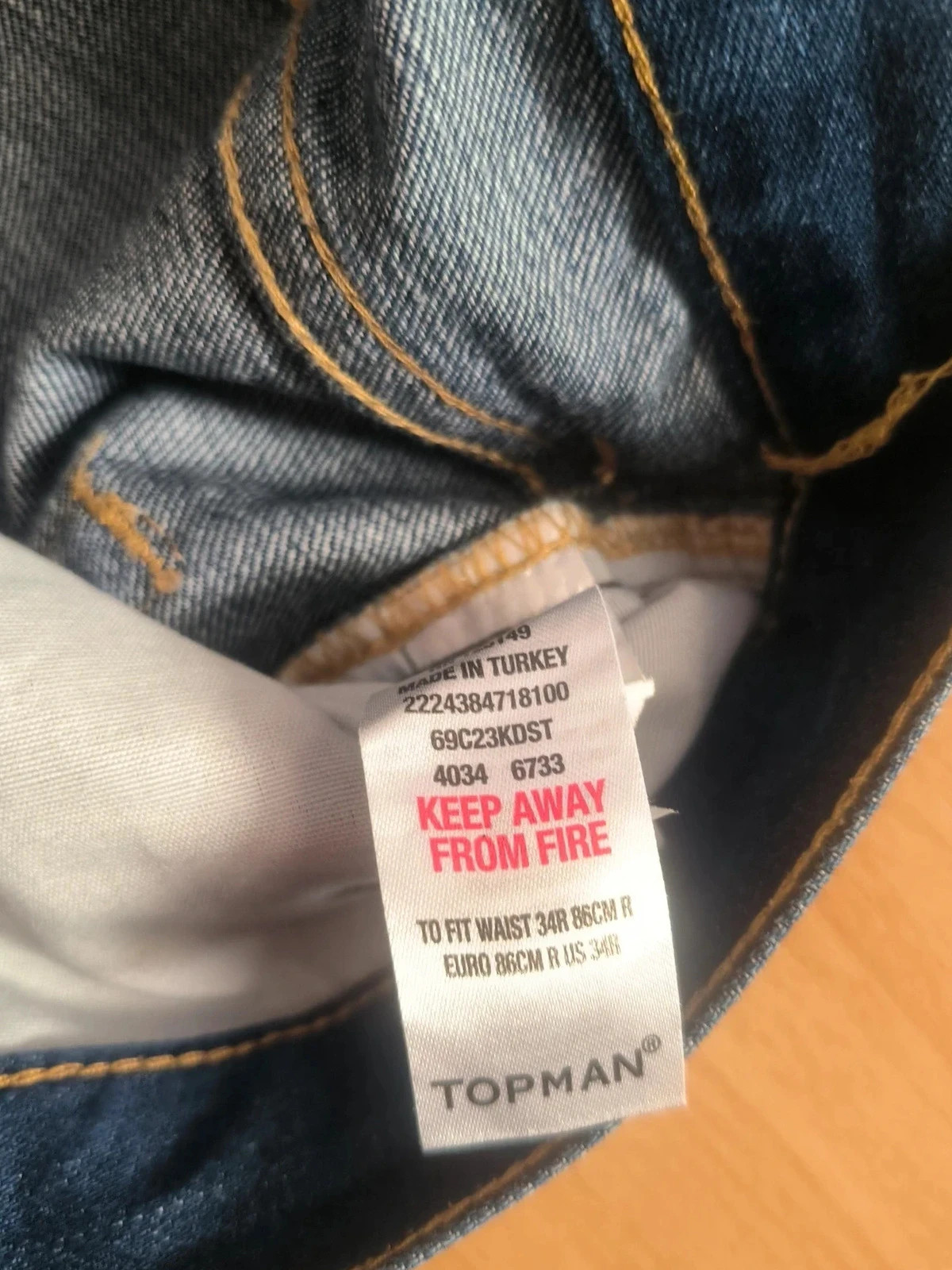 Jean Topman – Taille 44 – Coupe Regular Slim – Bleu Brut – Très bon état – Topman – taille W34 | FR 44 4