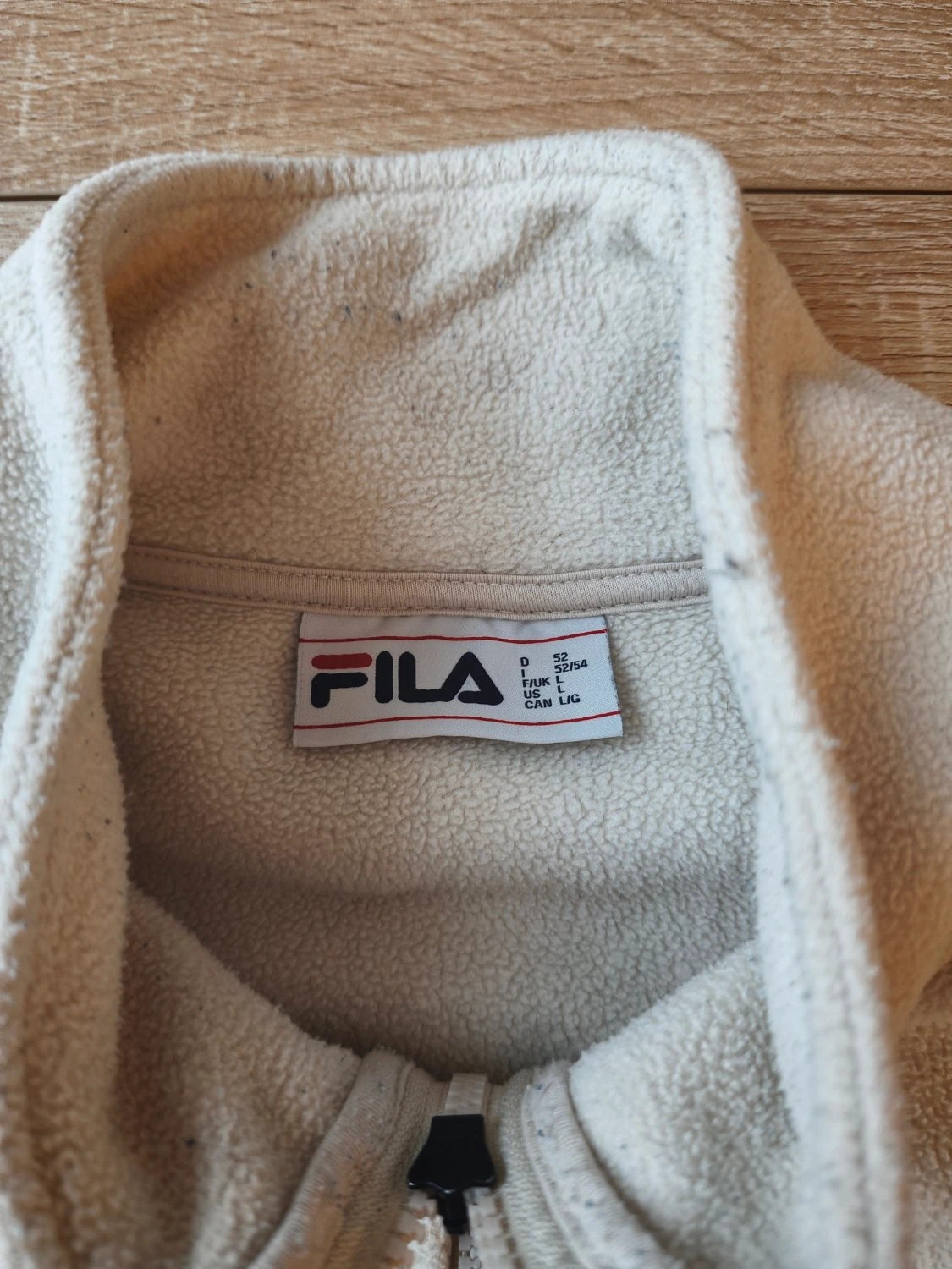 Veste polaire FILA zippé colorblock grand logo poches latérales col montant beige Homme taille L – FILA – taille L 4