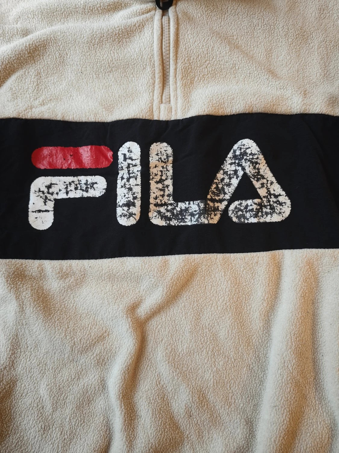 Veste polaire FILA zippé colorblock grand logo poches latérales col montant beige Homme taille L – FILA – taille L 3