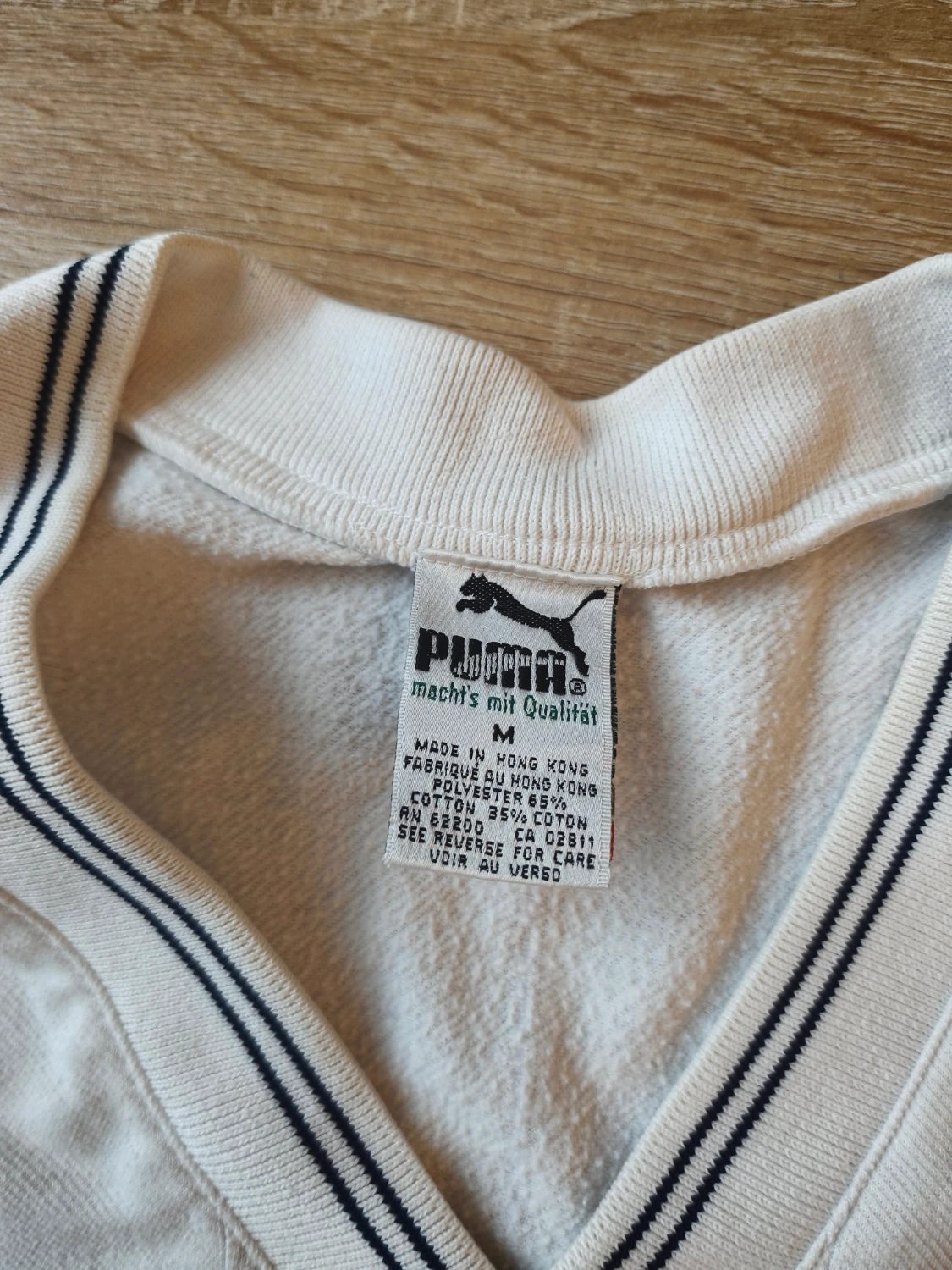 Sweat à col V Puma Vintage rétro finitions rayées logo brodé blanc Homme taille M – Puma – taille M 3