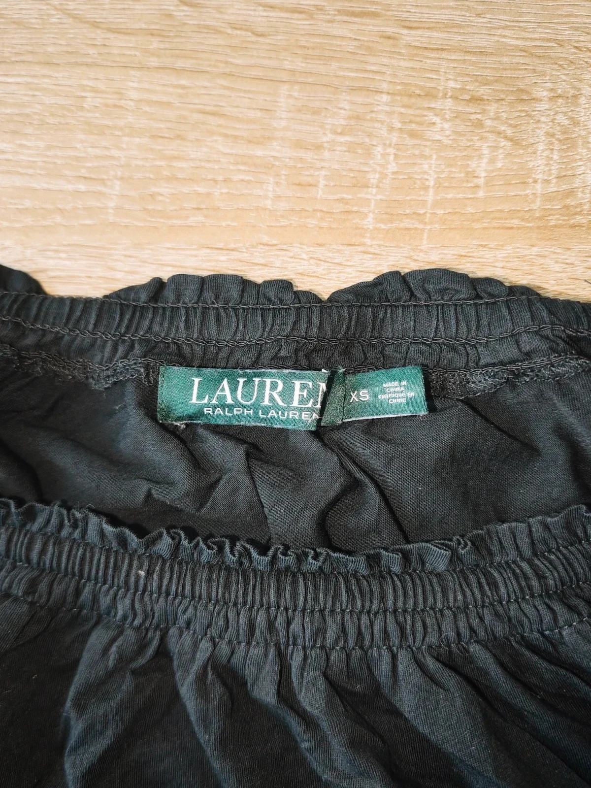 Blouse noire Taille XS – Lauren Ralph Lauren – Encolure froncée – Ralph Lauren – taille XS / 34 / 6 2