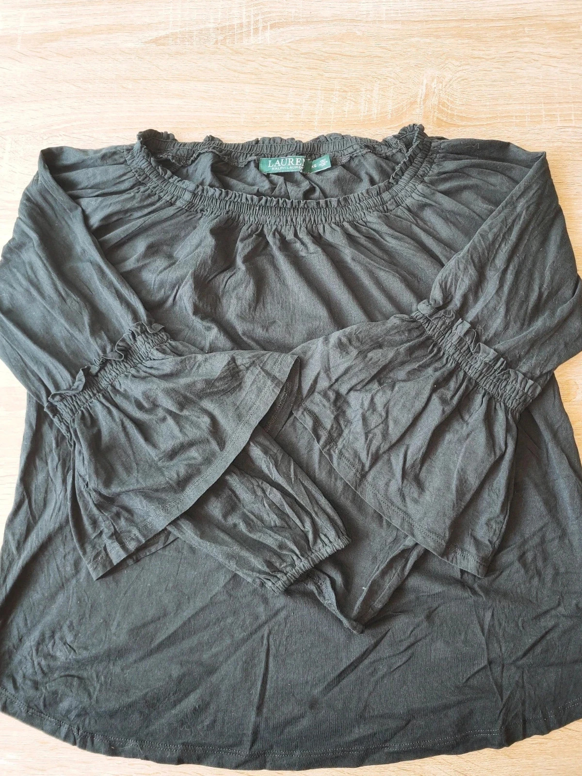 Blouse noire Taille XS – Lauren Ralph Lauren – Encolure froncée