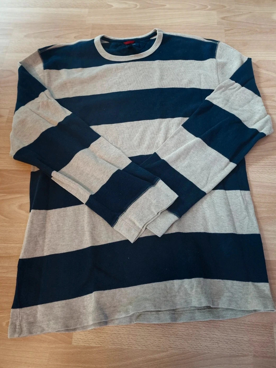 Pull rayé Tommy Hilfiger – bleu marine et beige – Taille XXL