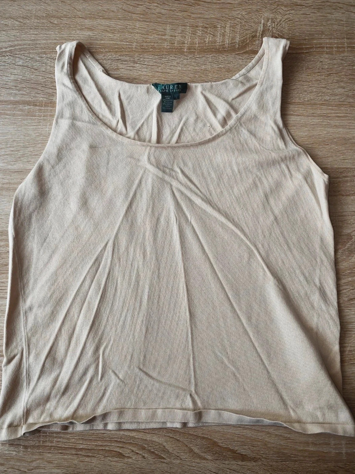 Débardeur beige en soie mélangée Lauren Ralph Lauren – Taille L