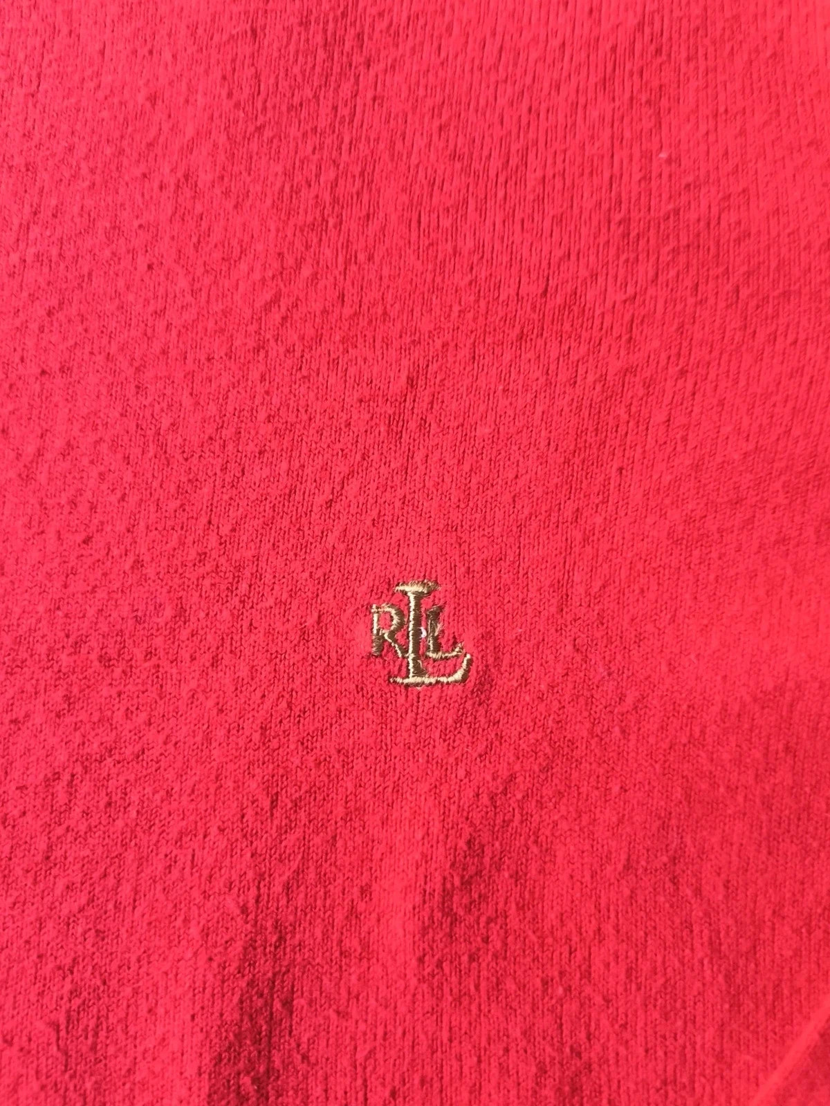 Pull Lauren Ralph Lauren Rouge Col Vague / Festonné M 100% Coton Logo – Ralph Lauren – taille M / 38 / 10 2