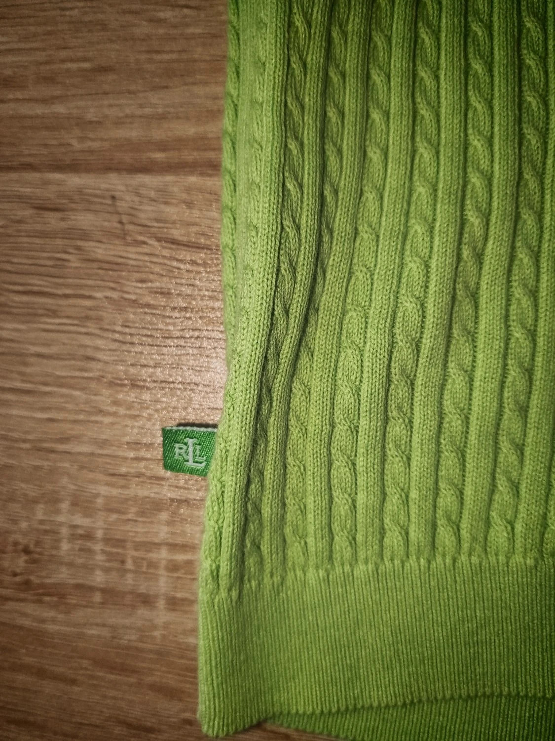 Pull Ralph Lauren torsadé col en v mailles manches longues vert Femme taille L – Ralph Lauren – taille L / 40 / 12 2