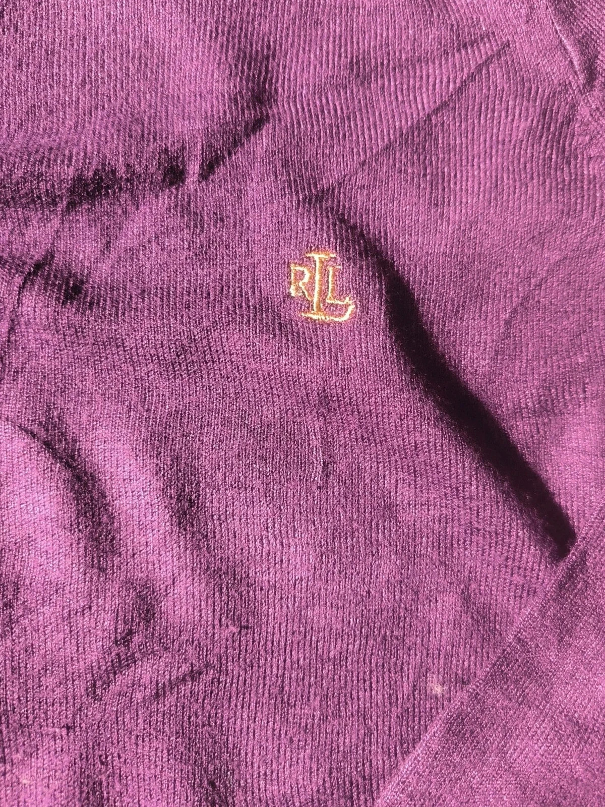 Pull Lauren Ralph Lauren Taille XL Violet / Pourpre (100% Coton Mercerisé & Col V Drape) Fine Maille – Ralph Lauren – taille XL / 42 / 14 3