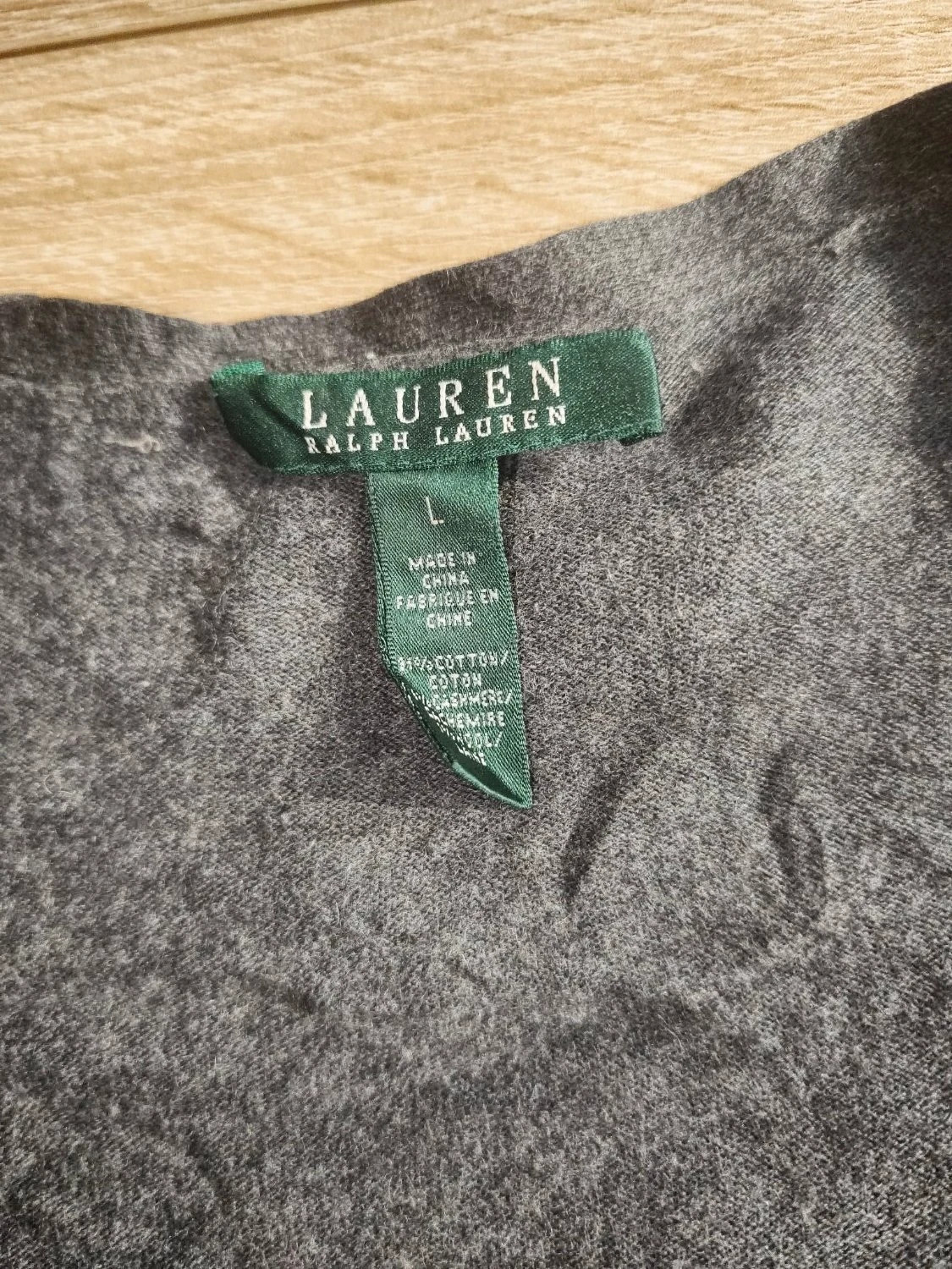 Gilet Lauren Ralph Lauren chic cardigan maille boutons coton Laine et cachemire gris Femme taille L – Ralph Lauren – taille L / 40 / 12 3