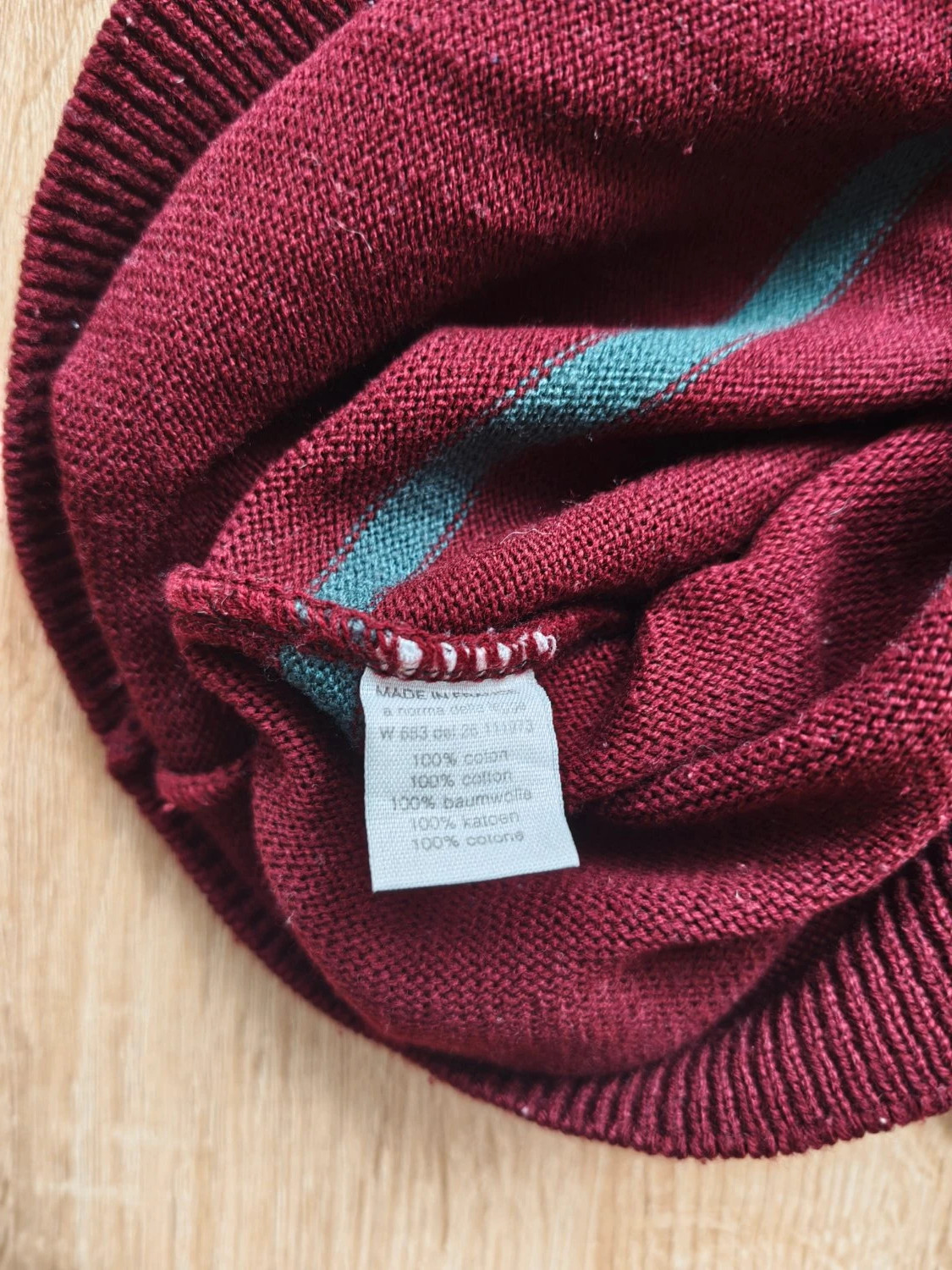 Pull Lacoste Vintage rayé coton col ras de cou logo brodé bordeaux Homme taille XXL – Lacoste – taille XXL 5