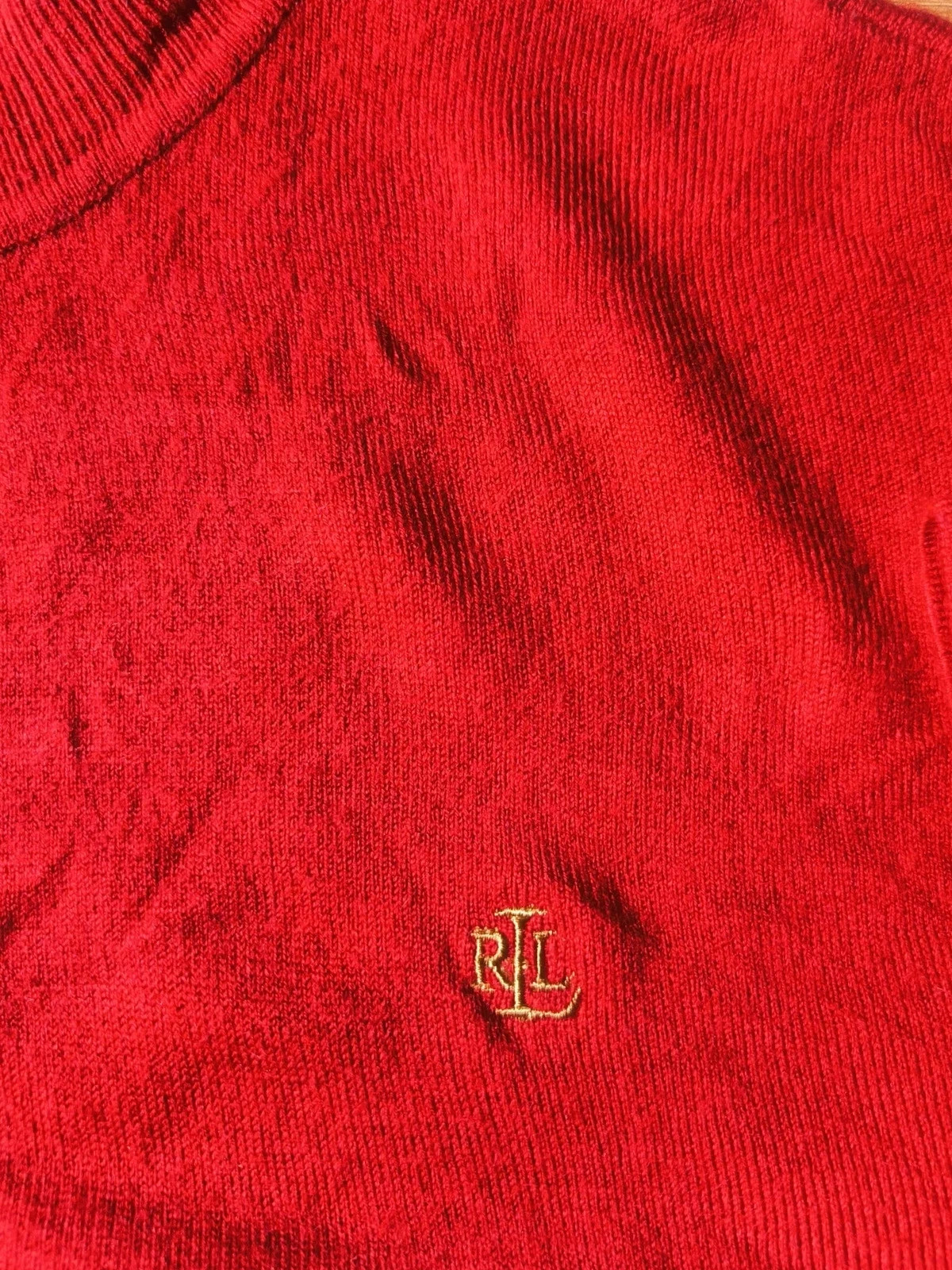 Lauren Ralph Lauren T-Shirt Col Montant Rouge 100% Coton Mercerisé Monogramme Doré Taille XL) – Ralph Lauren – taille L / 40 / 12 3