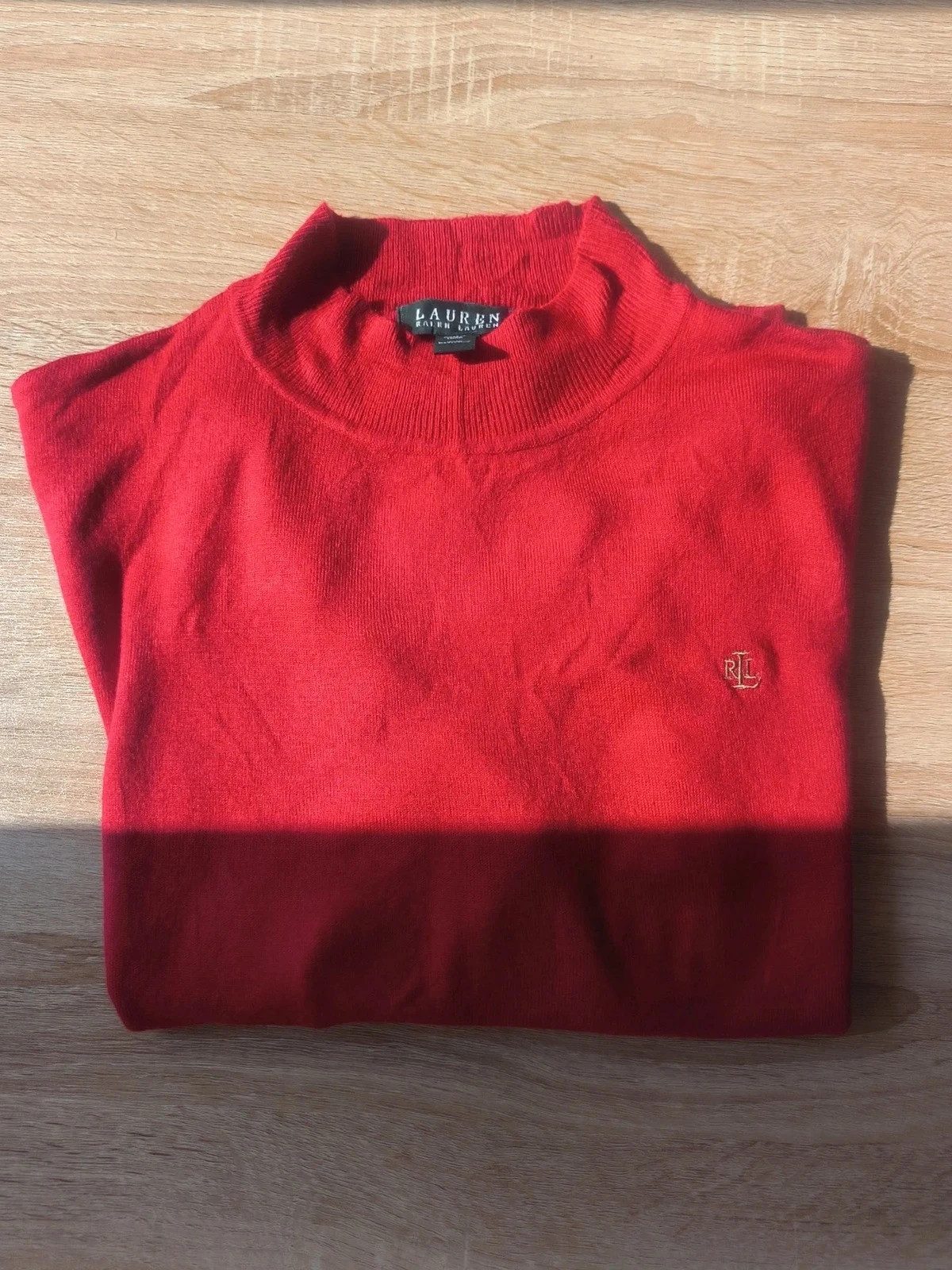 Lauren Ralph Lauren T-Shirt Col Montant Rouge 100% Coton Mercerisé Monogramme Doré Taille XL) – Ralph Lauren – taille L / 40 / 12 2
