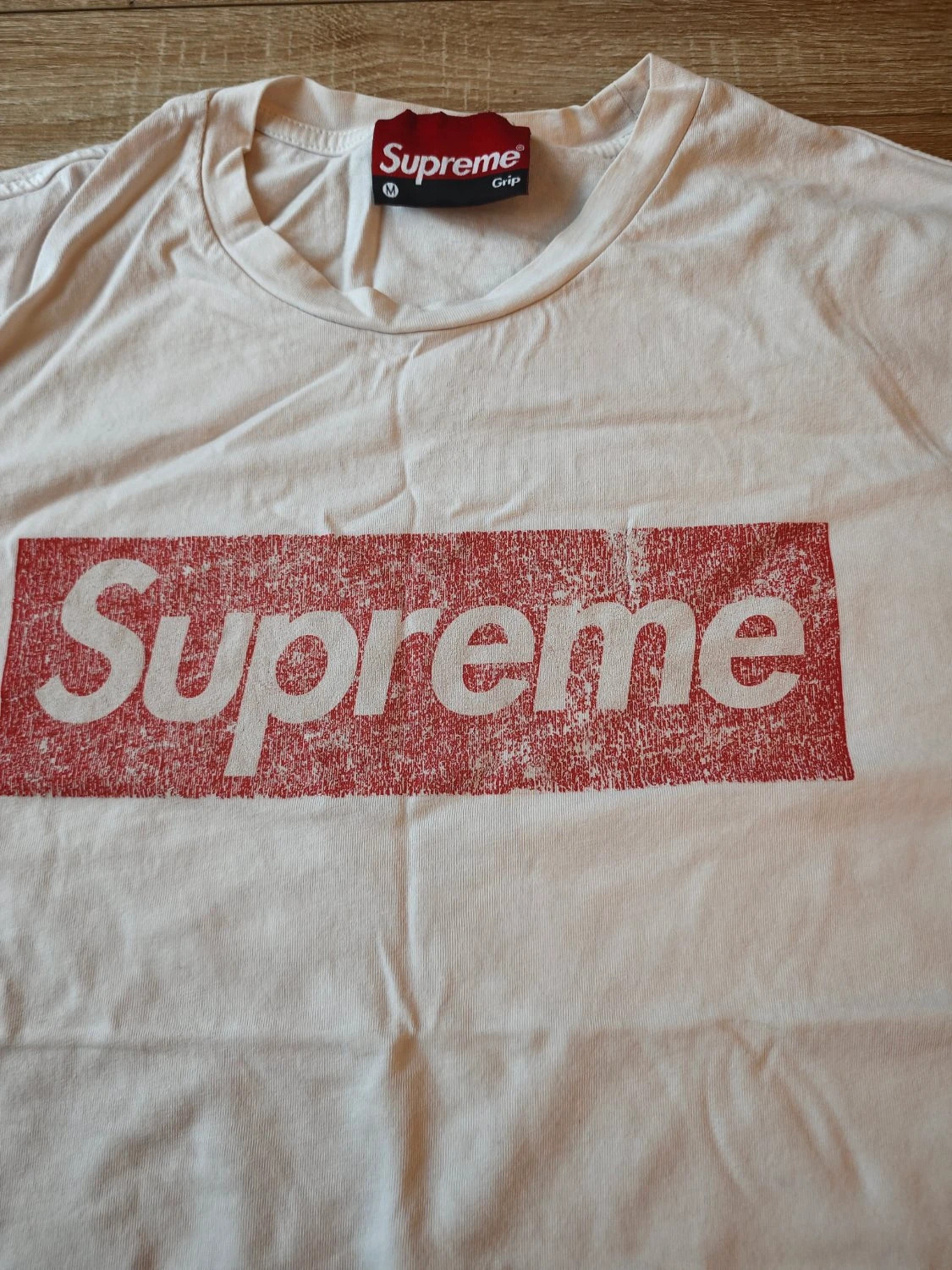 T-shirt Supreme streetwear coton imprimé grand logo col rond petite étiquette blanc Homme taille M – Supreme – taille M 4