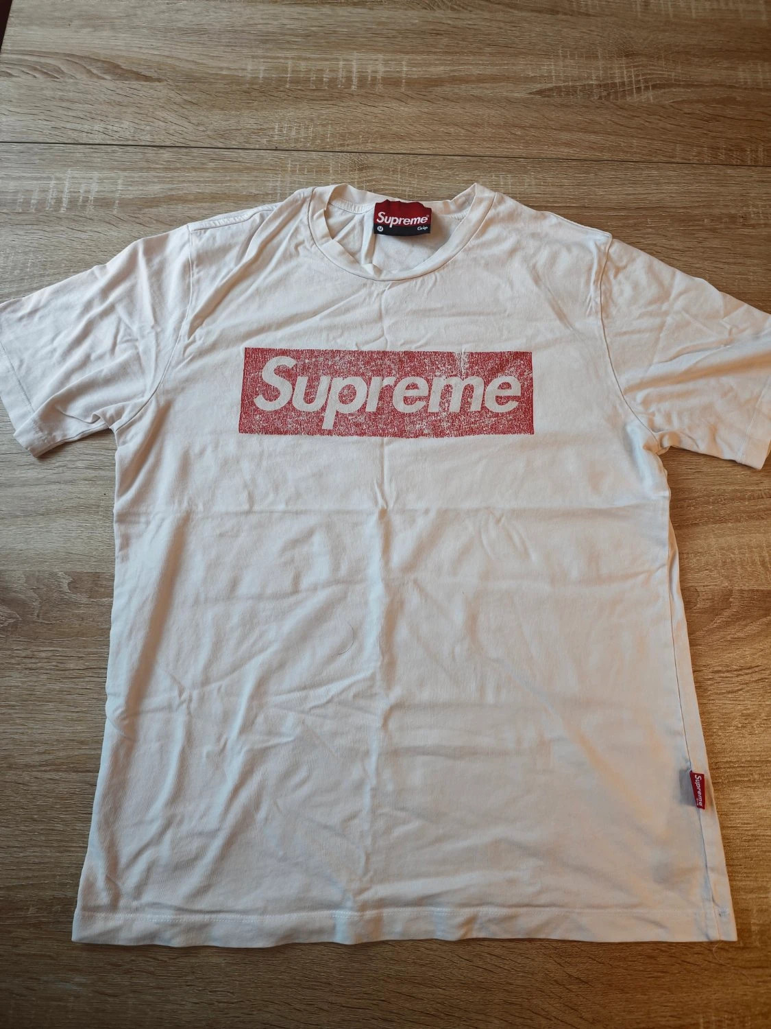 T-shirt Supreme streetwear coton imprimé grand logo col rond petite étiquette blanc Homme taille M – Supreme – taille M 2