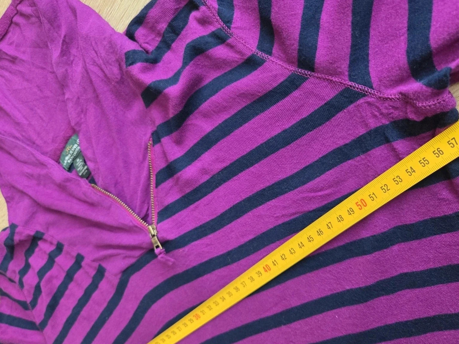 Pull rayé violet et marine zippé Lauren Jeans Co Ralph Lauren – Taille XL – Ralph Lauren – taille XL / 42 / 14 5