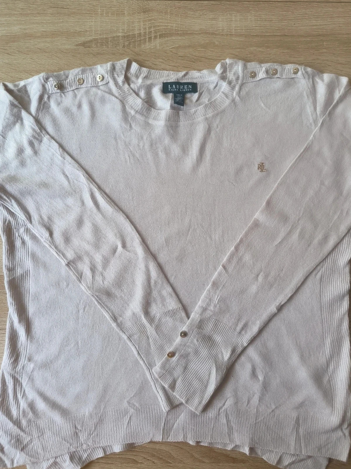 Lauren Ralph Lauren – Pull blanc en coton mercerisé – Taille M